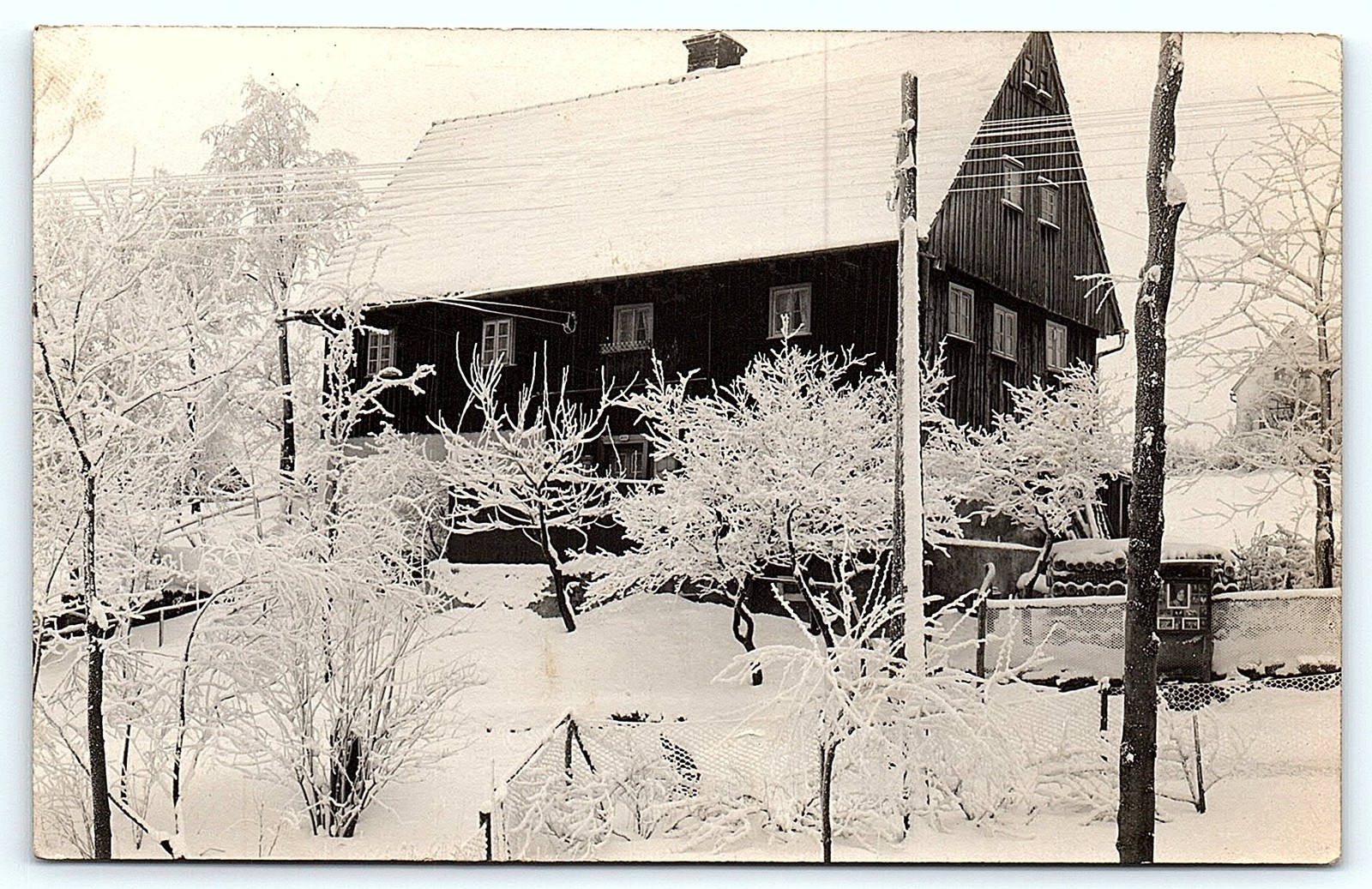 RPPC Freiberg Germany Winter House \'Unser Haus\'