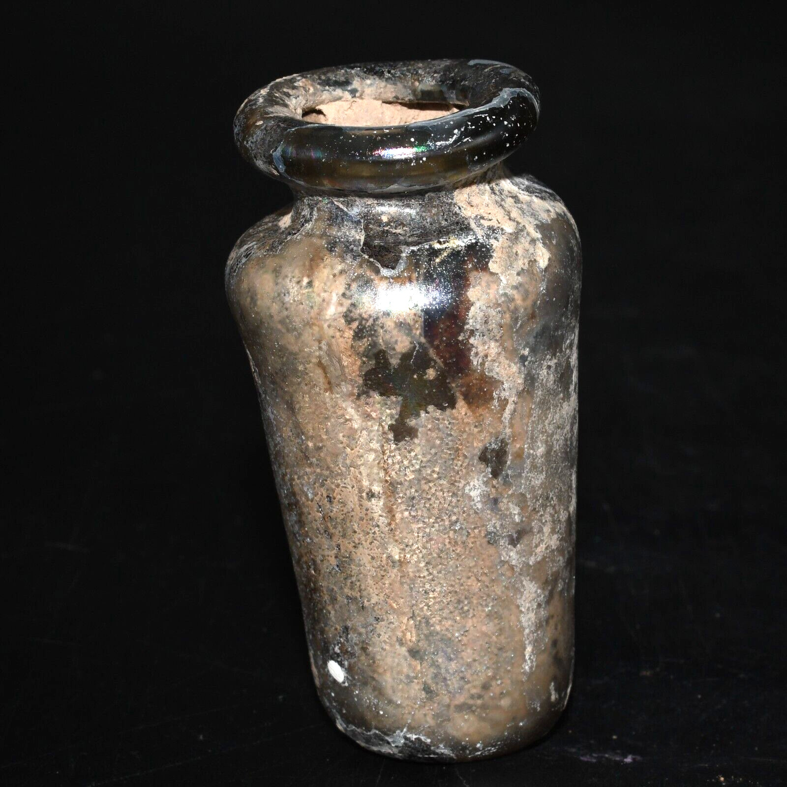 Authentic Intact Ancient Roman Glass Bottle in Perfect Condition 2nd Century AD