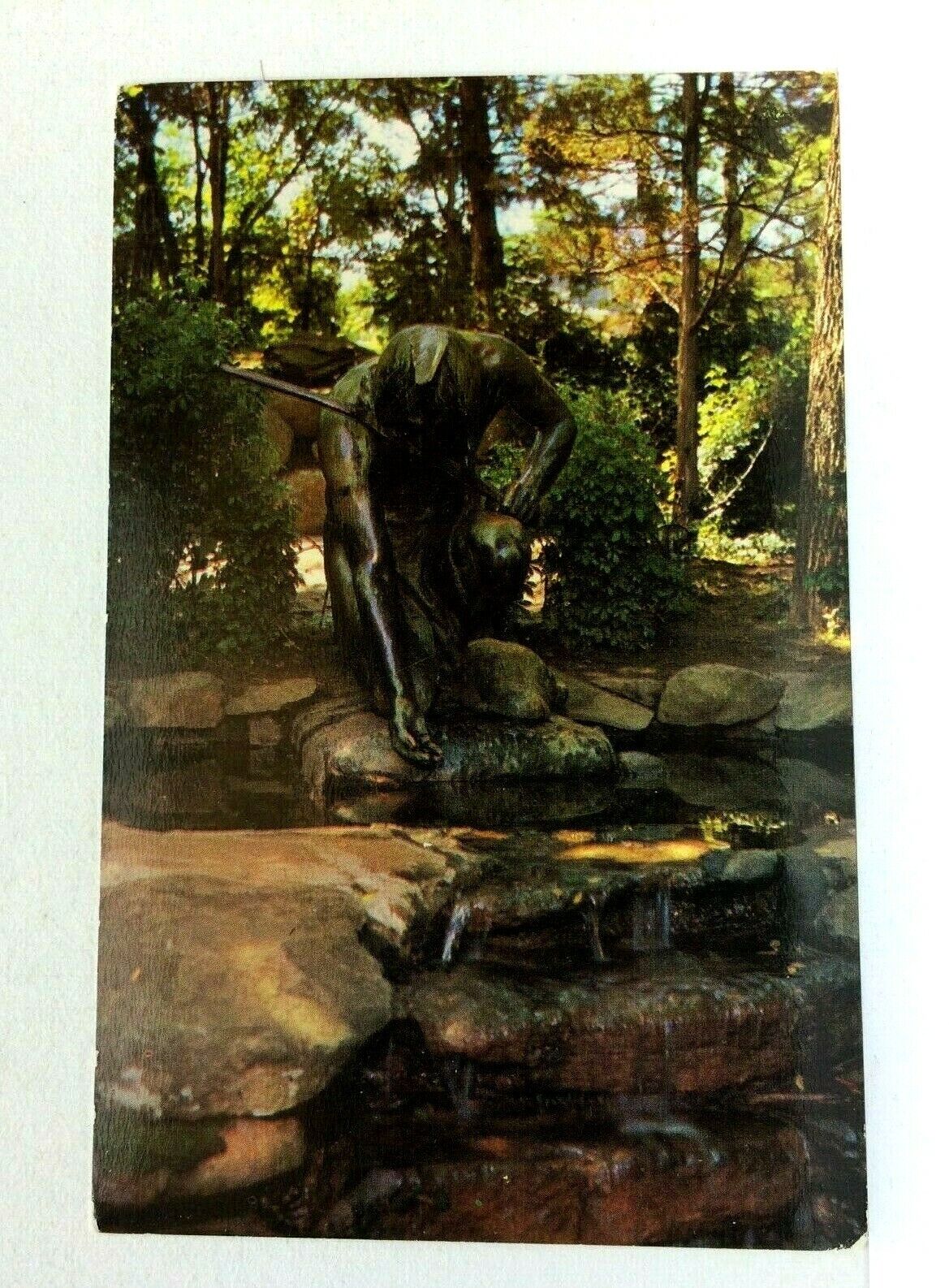 Arlington Massachusetts MA Menotomy Indian Statue Postcard