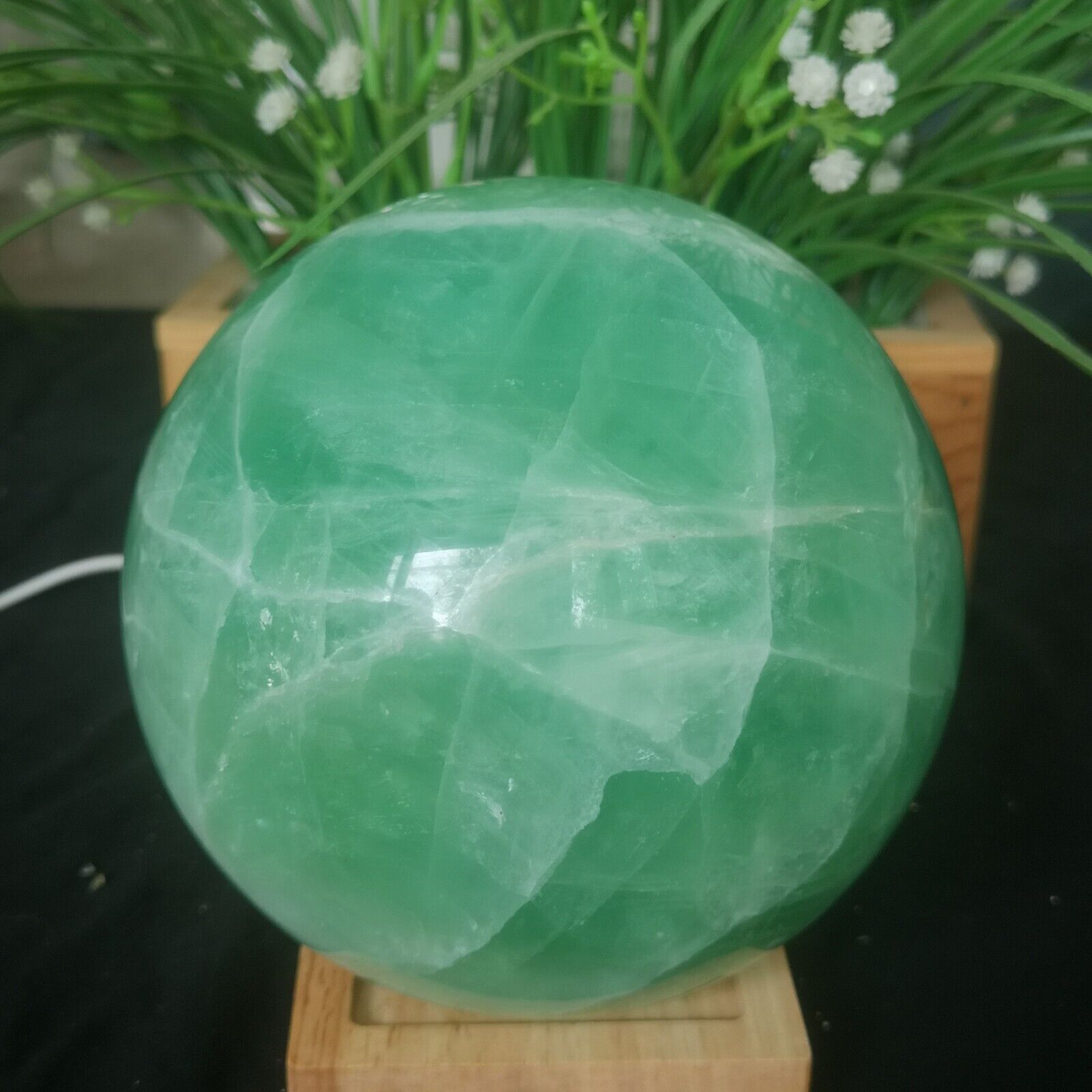 7.7LB Polishing and restoration of natural colored fluorite crystal bal 3500g