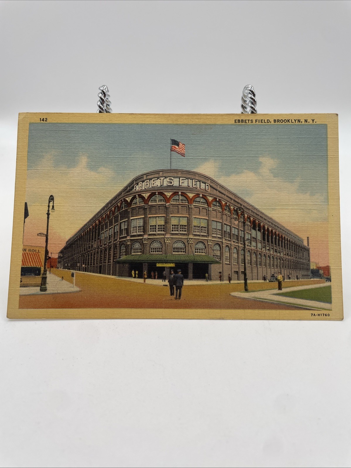 Vintage Postcard Baseball Ebbets Field Brooklyn Dodgers Vibrant Beauty Sports