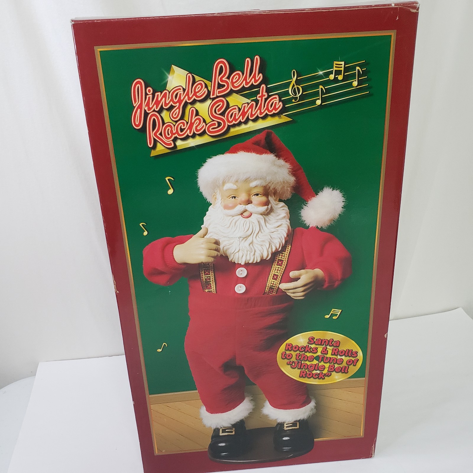 Christmas Fantasy Jingle Bell Rock Santa Animated Musical Figure1998 Vintage EUC
