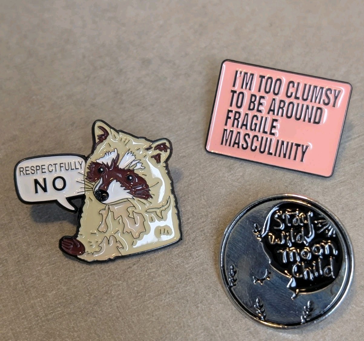 Pin Funny Sarcasm Flair  Three Pack Lot Snarky