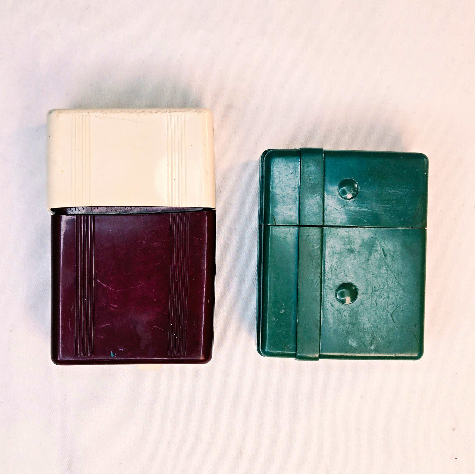 Two Vintage Waterproof/Crushproof Cigarette Cases- Rogers Slide + Unbranded