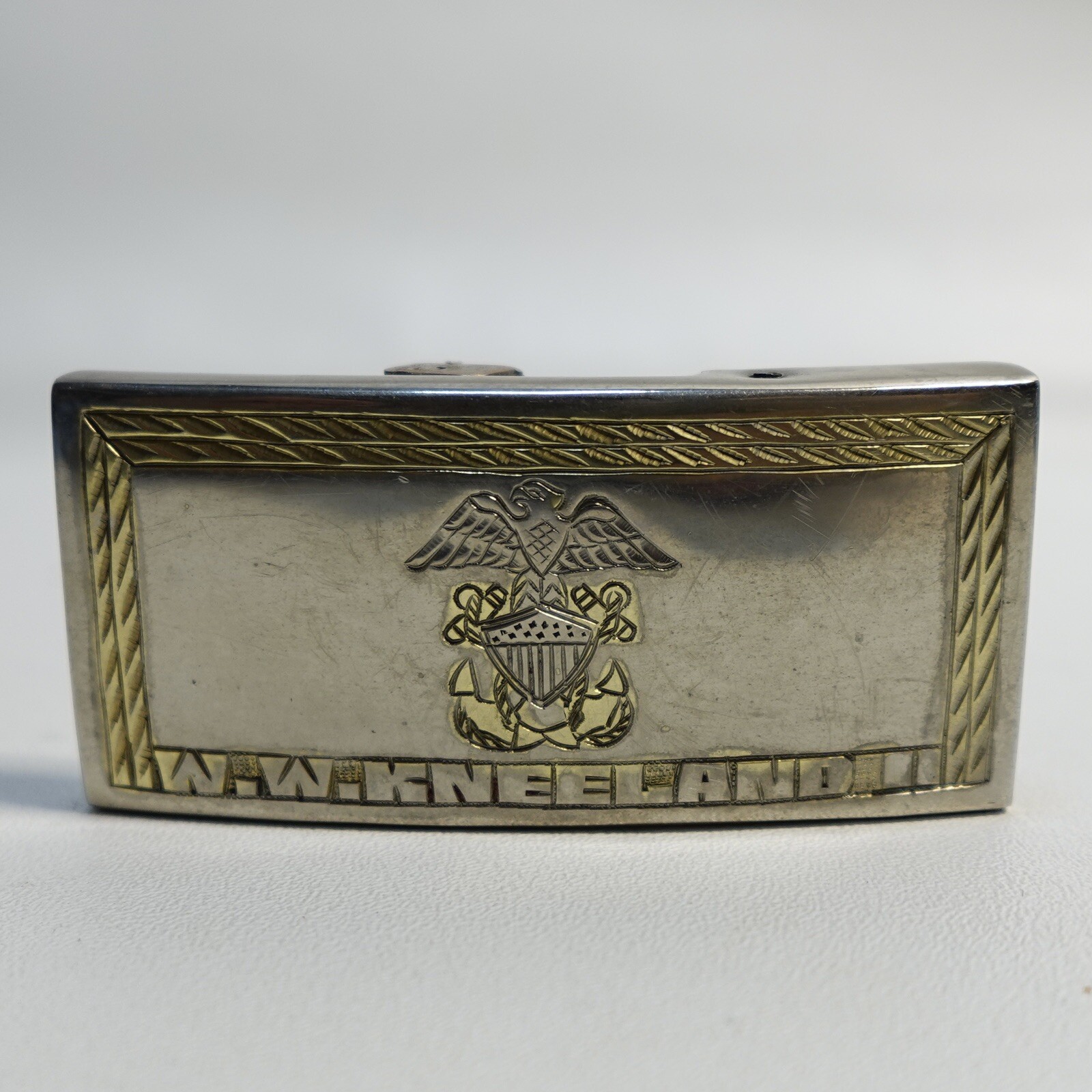 Vintage USN US Navy Military Philippines Belt Buckle