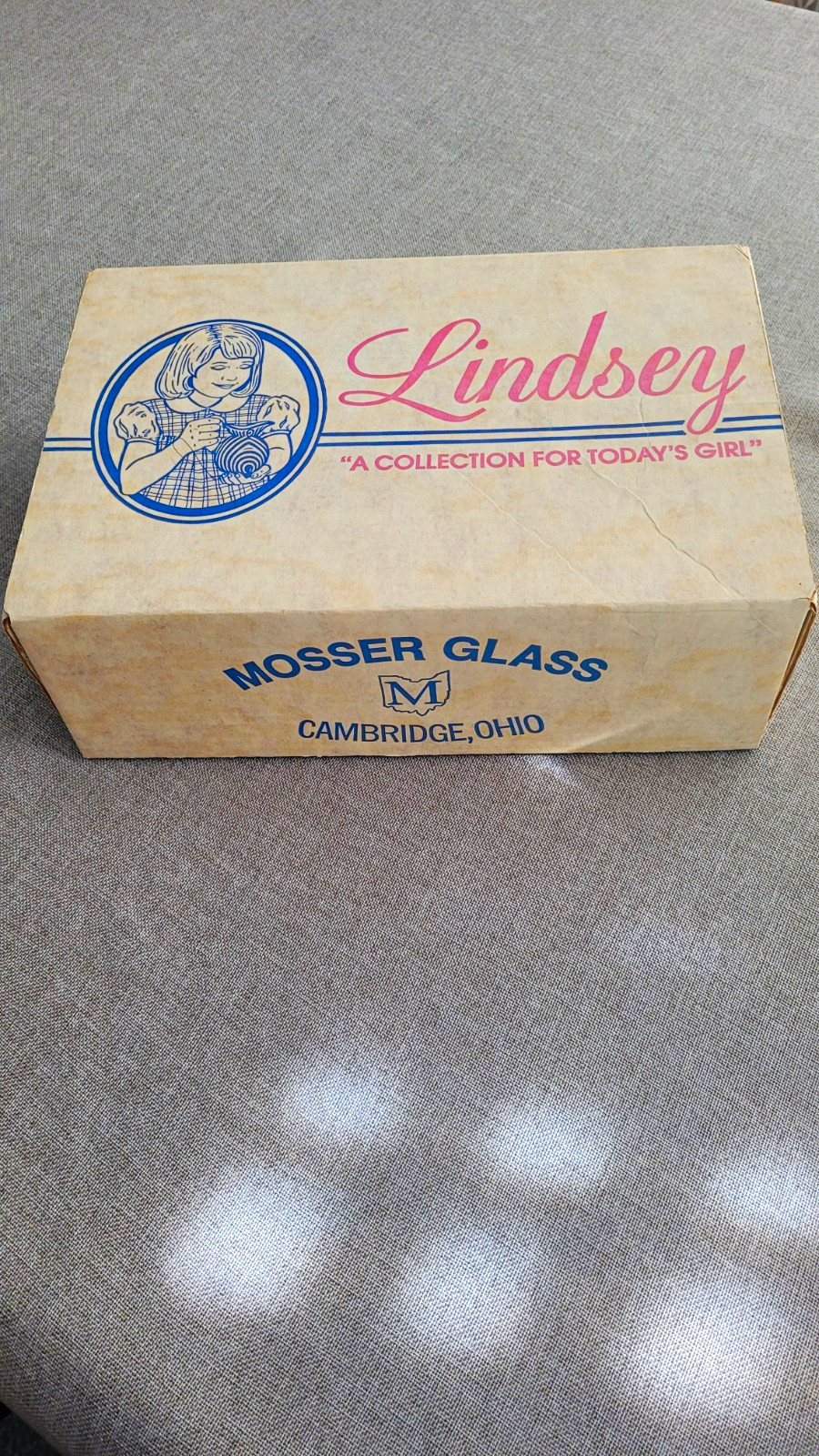 Vintage Caprice Lindsey Child\' Punch Bowl Set 8pc Moon Blue w/ OriginalBox #9263