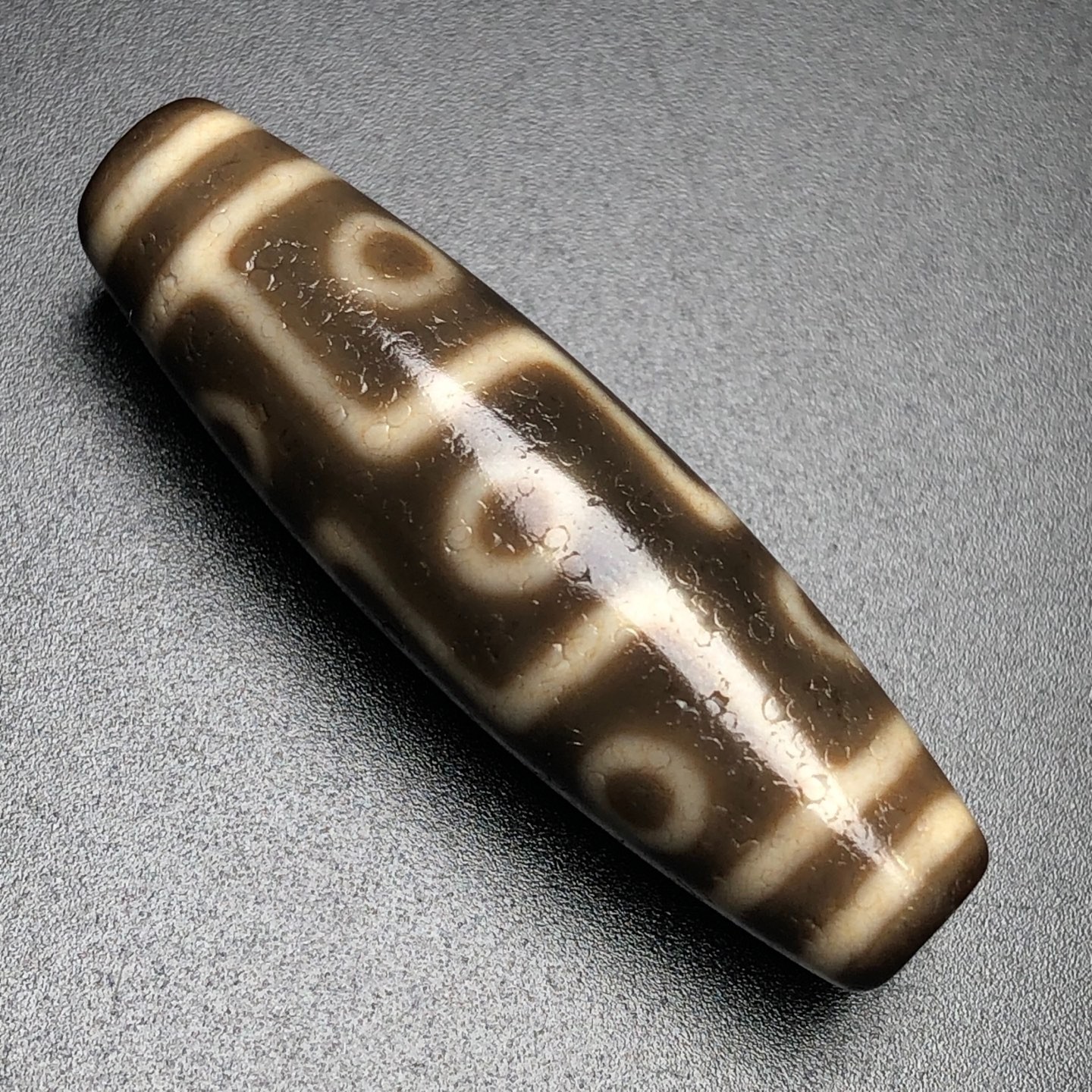 Vintage Himalayan Tibetan Dzi Beads Old Agate 9 Eyed Amulet Pendant 38×11mm