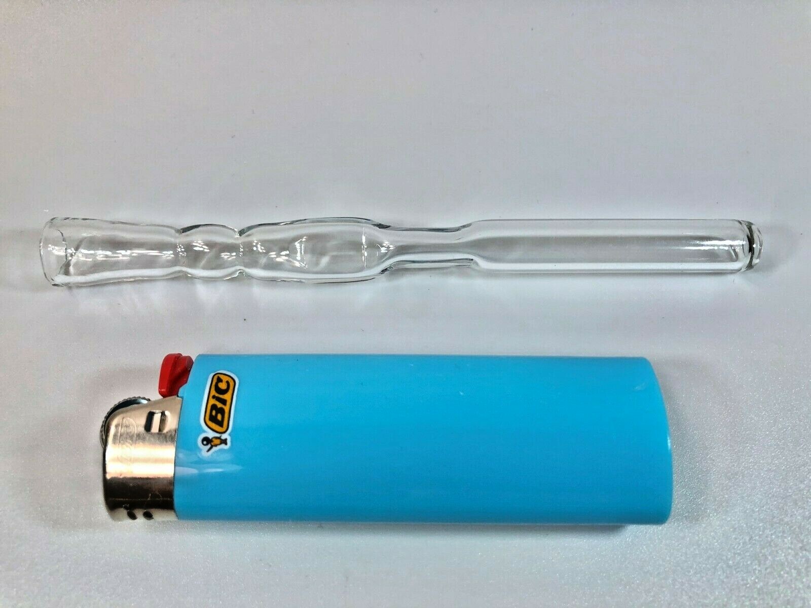Thick Swirl Clear Glass Smoking Pipe Cigarette Tobacco Holder 
