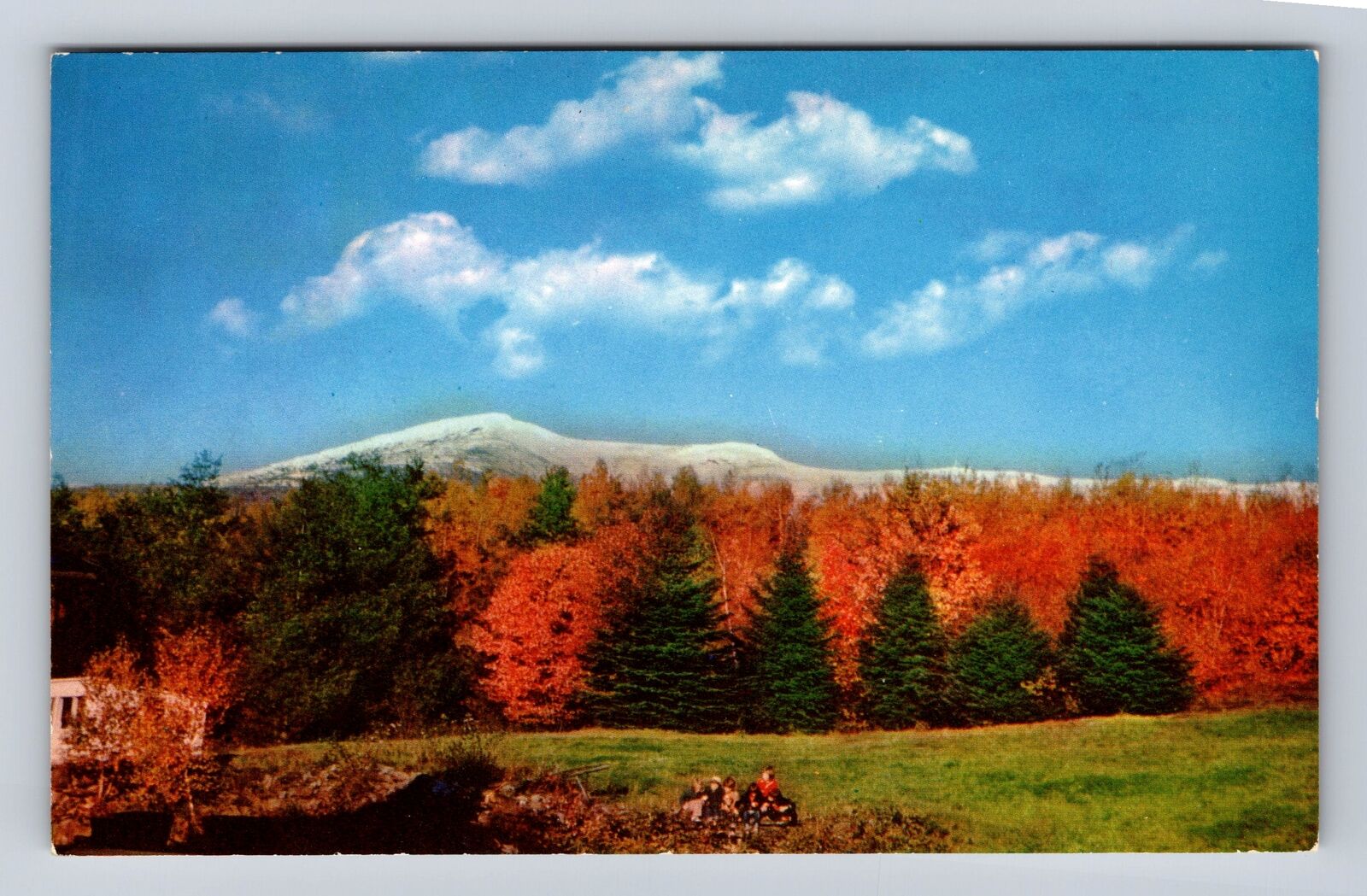 Mansfield VT-Vermont, Early Snowfall And Autumn Colors Souvenir Vintage Postcard