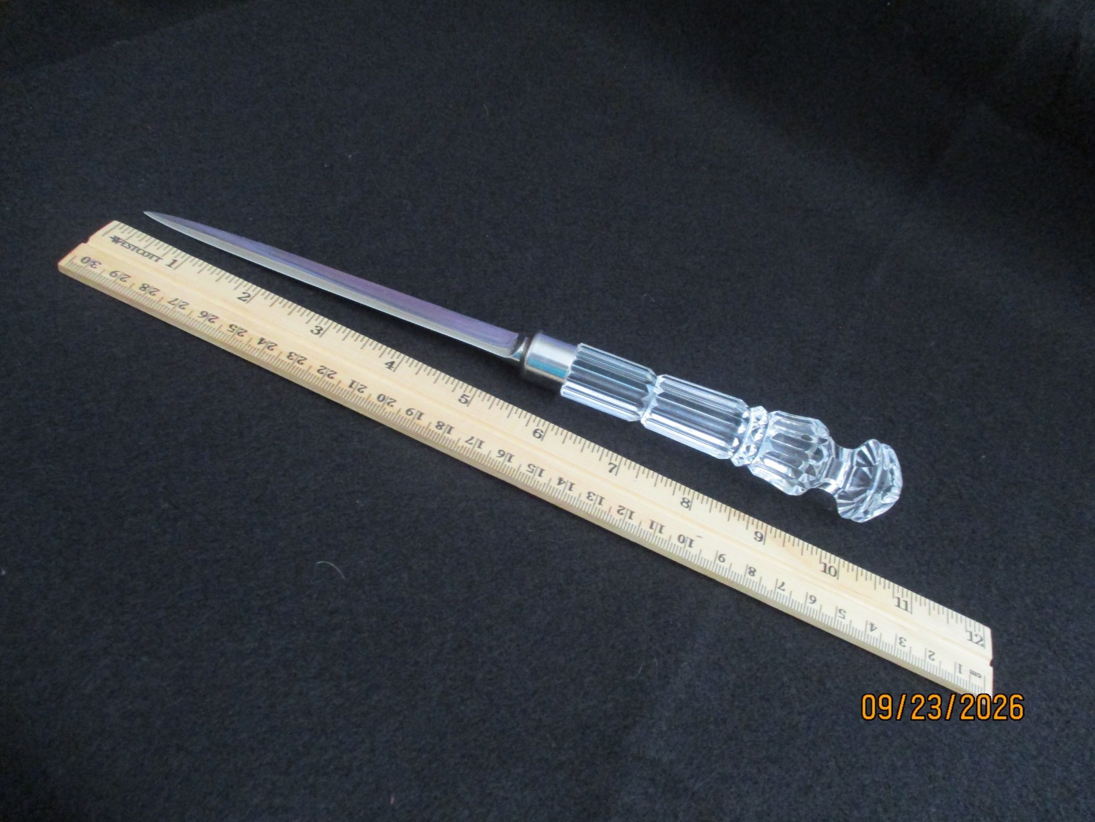 Vintage Waterford Crystal  Letter Opener Stainless Steel Blade 10.5\