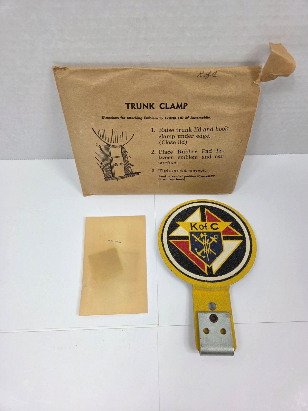 Vintage Knights of Columbus License Plate Topper NOS