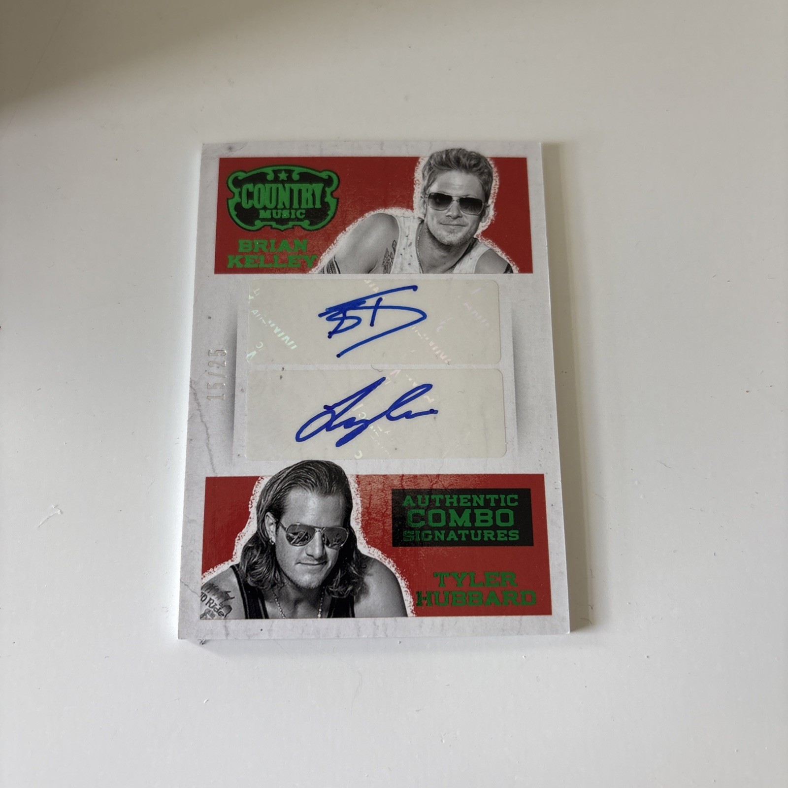 2014 Panini Country Music Florida Georgia Line Dual Green Auto #’ed 15/25