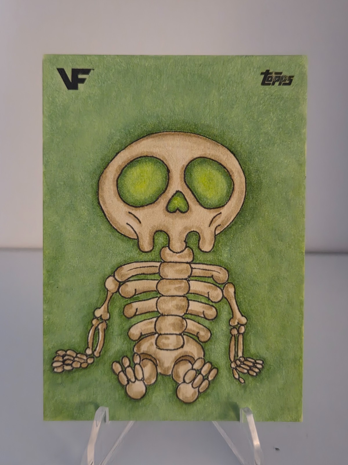 2025 Topps Chrome Veefriends SKILLED SKELETON 1/1 Sketch Card Signed ALBINO RYNO