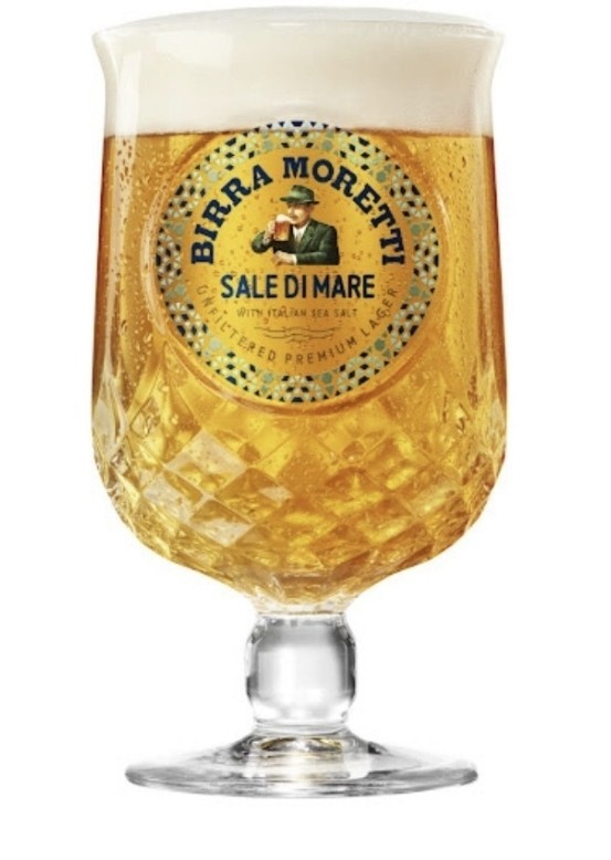 Set Of 2 x Birra Moretti Sale Di Mare Pint Glasses 20oz Brand New Pub Man Cave 