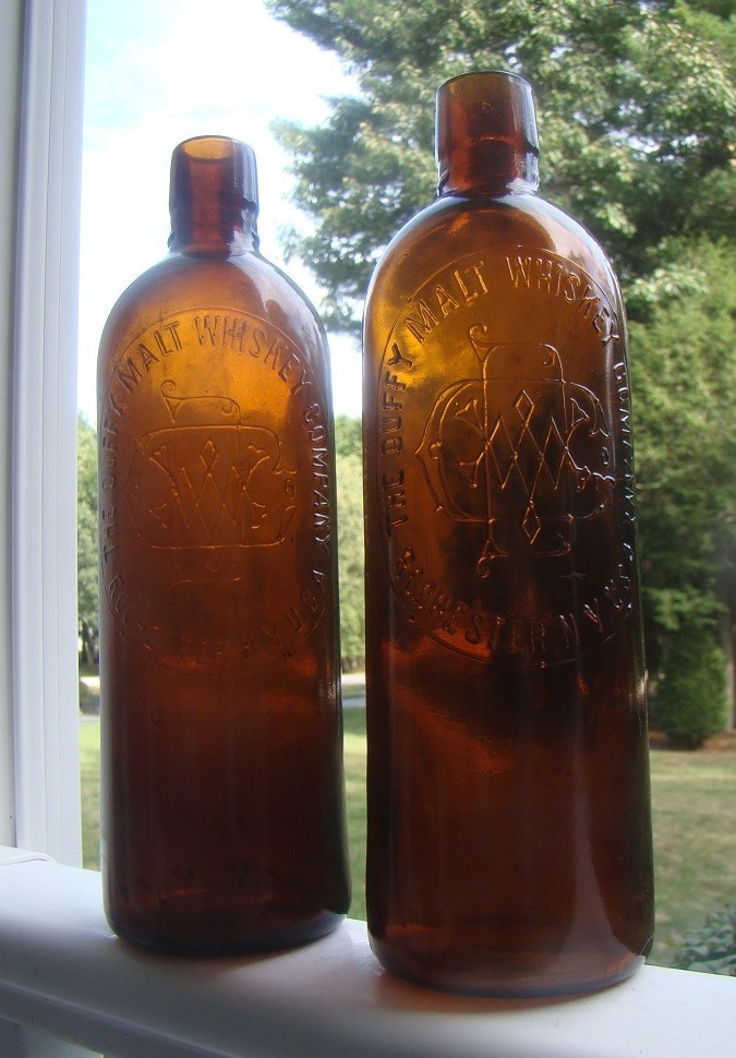 Antique PAIR-THE DUFFY MALT WHISKEY COMPANY-PAT\'D AUG 24,1886 Medicinal Bottles