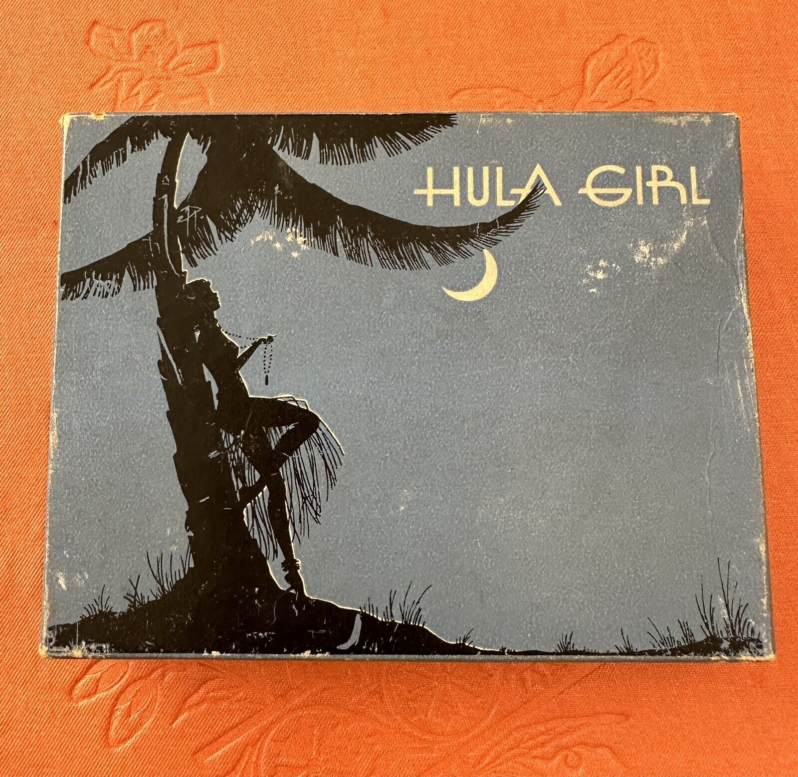 Vintage 1930s Hula Girl pin-up crescent moon unopened playing poker cards