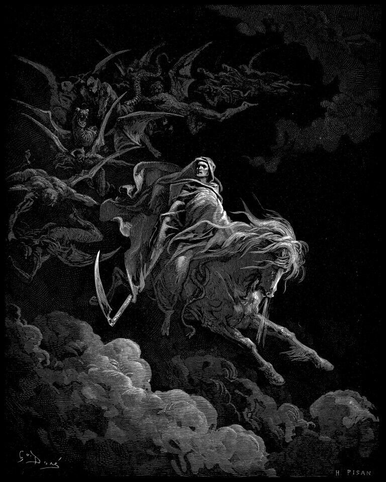 Death on a Pale Horse :  Gustave Dore:  1868 : Archival Quality Print