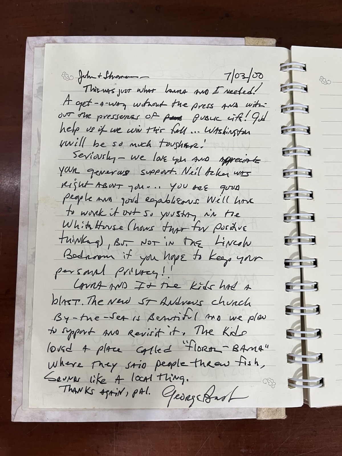 President George W. Bush Hand Written And Signed Signed By Laura Bush ? Read President George W. Bush Hand Written And Signed Signed By Laura Bush ? Read