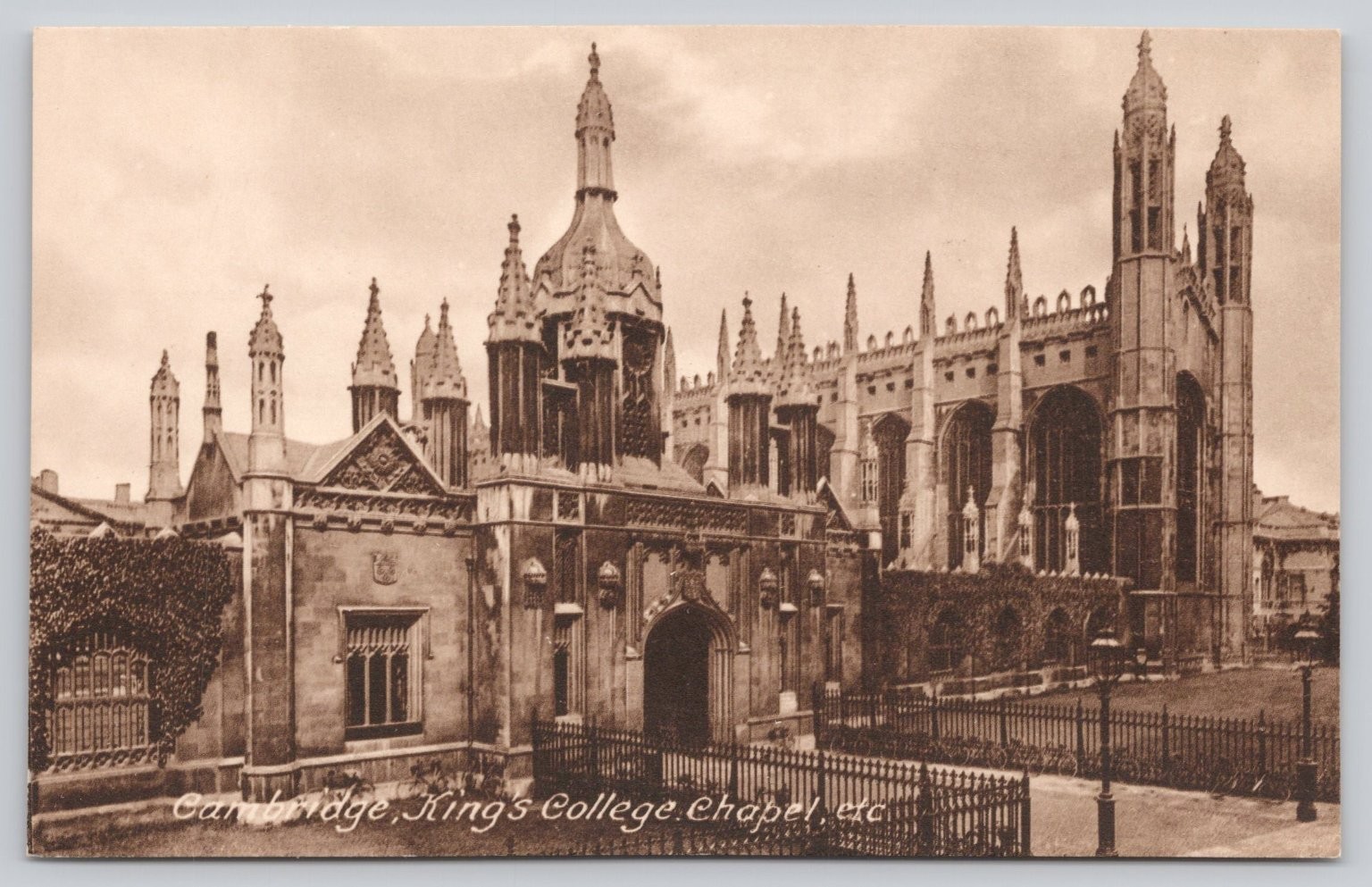Cambridge King's College Chapel Frith's Series Sepia Postcard England Cambridge King's College Chapel Frith's Series Sepia Postcard England