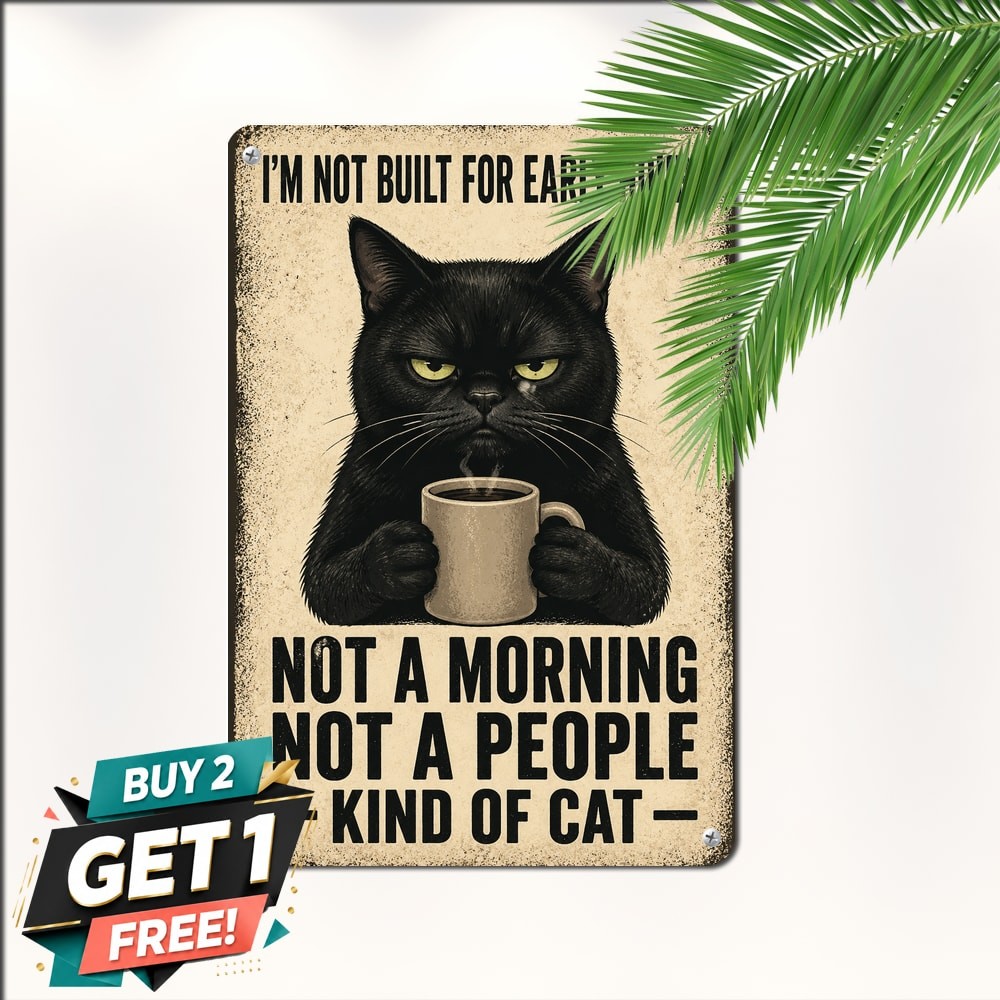 Dont Like Morning People Tin Sign Funny Sarcastic Quote Metal Wall Art Plaque