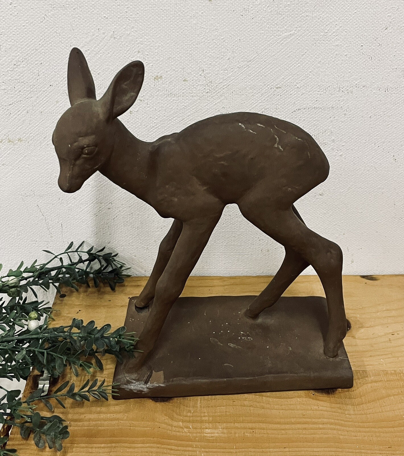 Vintage Karlsruhe Pottery fawn deer #4881 West Germany Sculpture Rare find. “D”