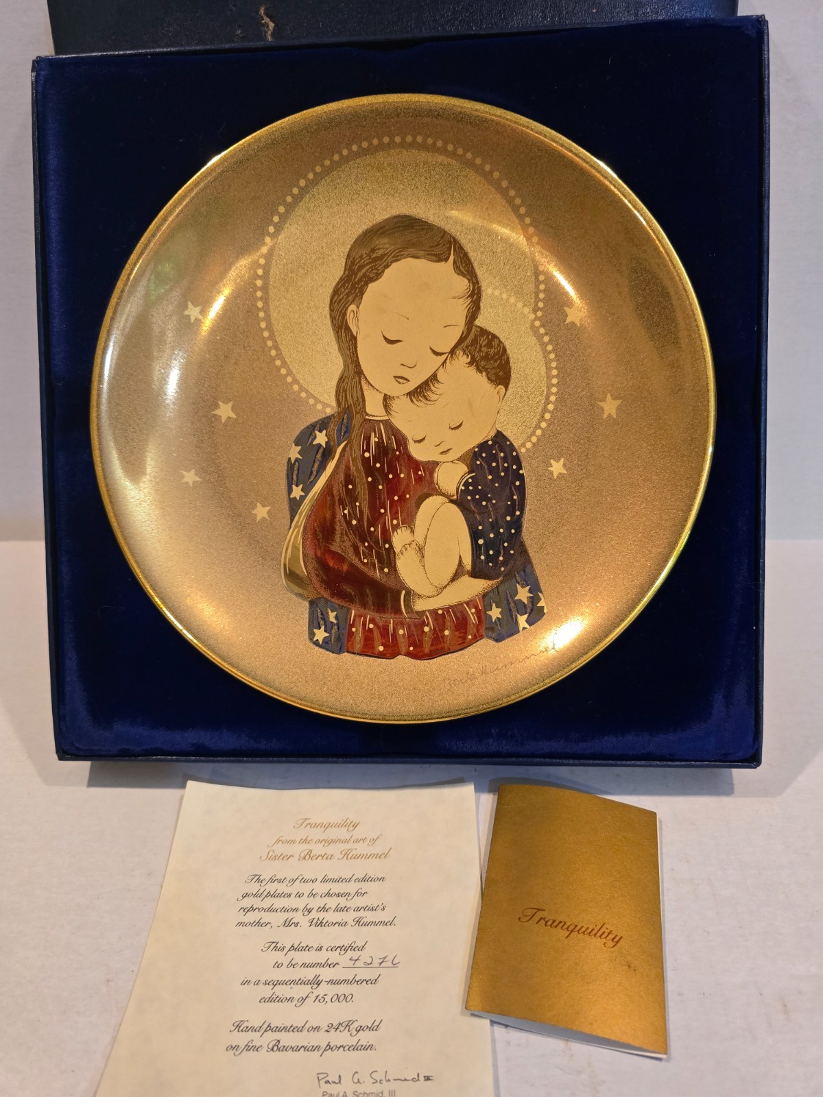 Berta Hummel Porcelain Plate Tranquility 1978 West Germany NEW in Box