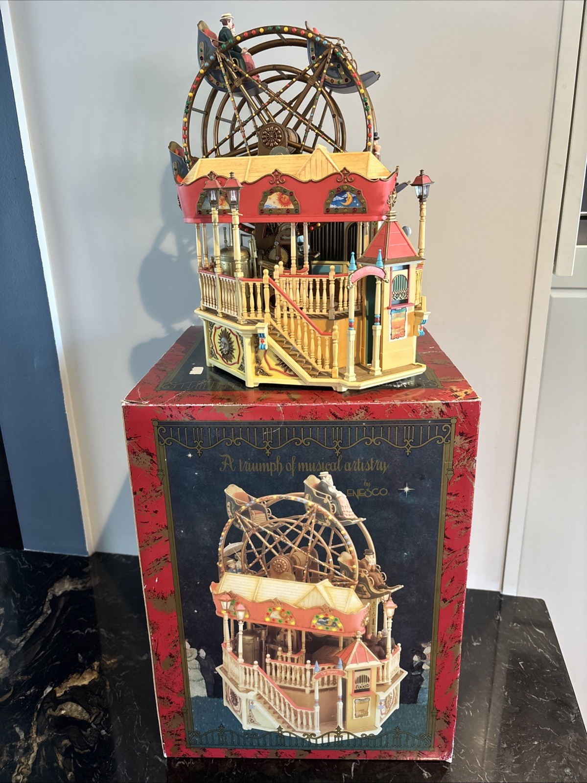 Vintage 1988 Enesco The Majestic Ferris Wheel Calliope Music Motion Lights  