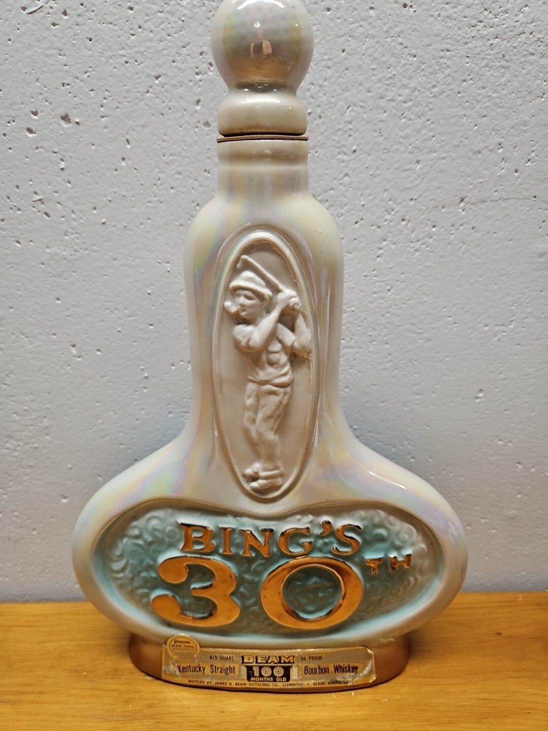  Jim Beam 1971  Bing\'s 30th National Pro-Am Decanter Empty  Pre-owned 