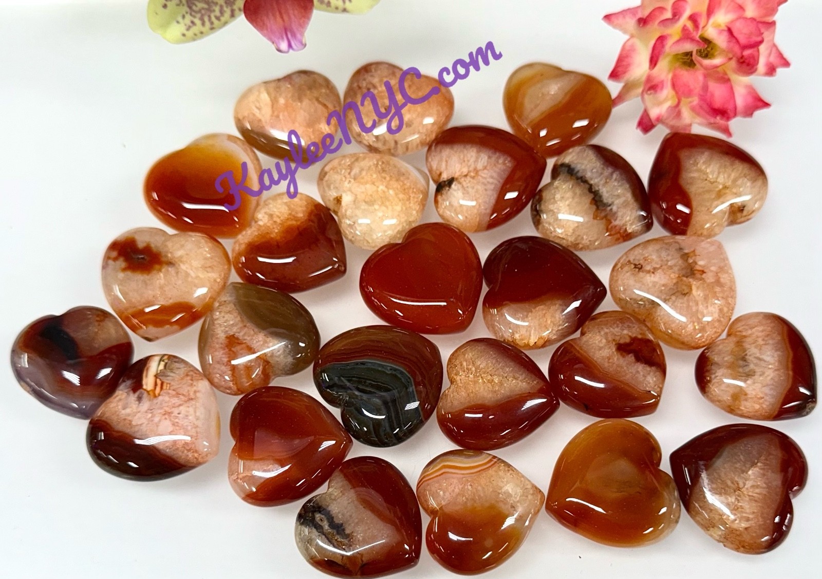 Wholesale Lot 1 Lb 1” Natural Carnelian Heart Crystal Healing Energy