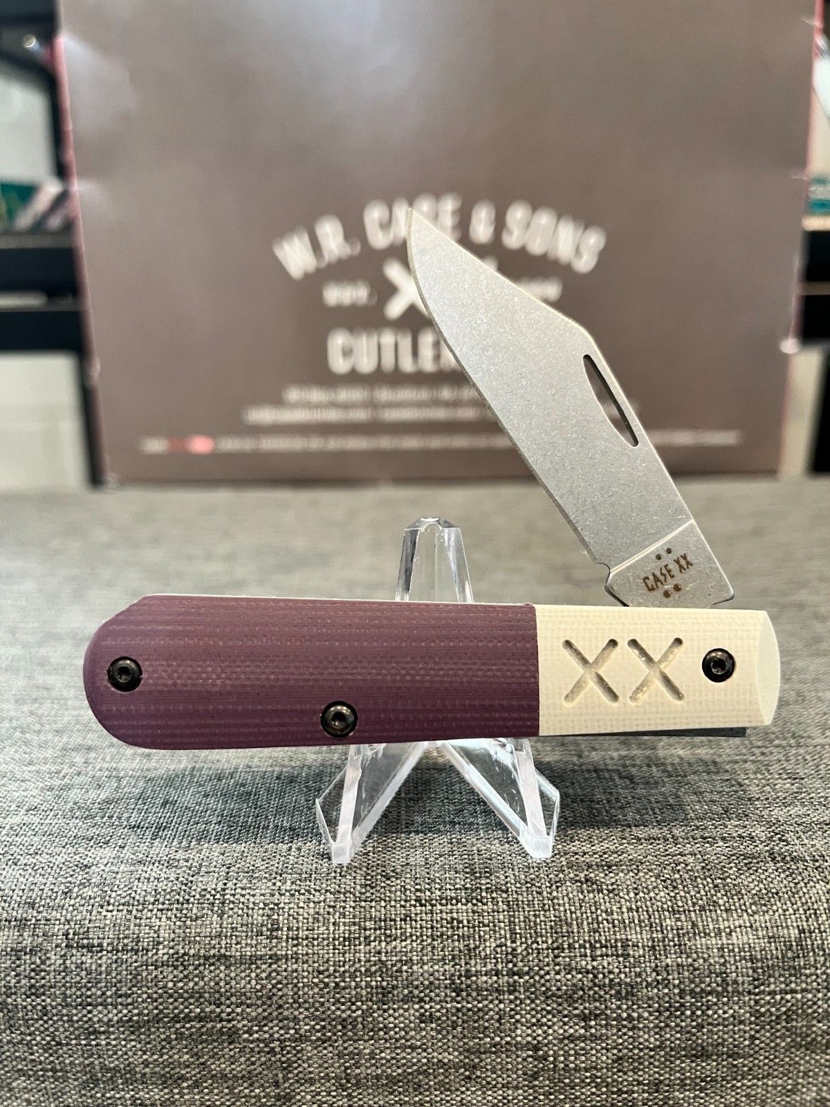 Case XR Barlow, Beautiful Royal Purple with Gray Bolster, G10, S35VN Blade, NIB