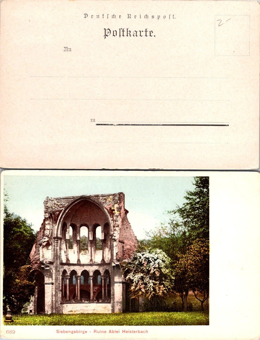 Deutsche Reichspost Postcard Siebengebirge Ruine Abtei Heisterbach 689 Unposted Deutsche Reichspost Postcard Siebengebirge Ruine Abtei Heisterbach 689 Unposted