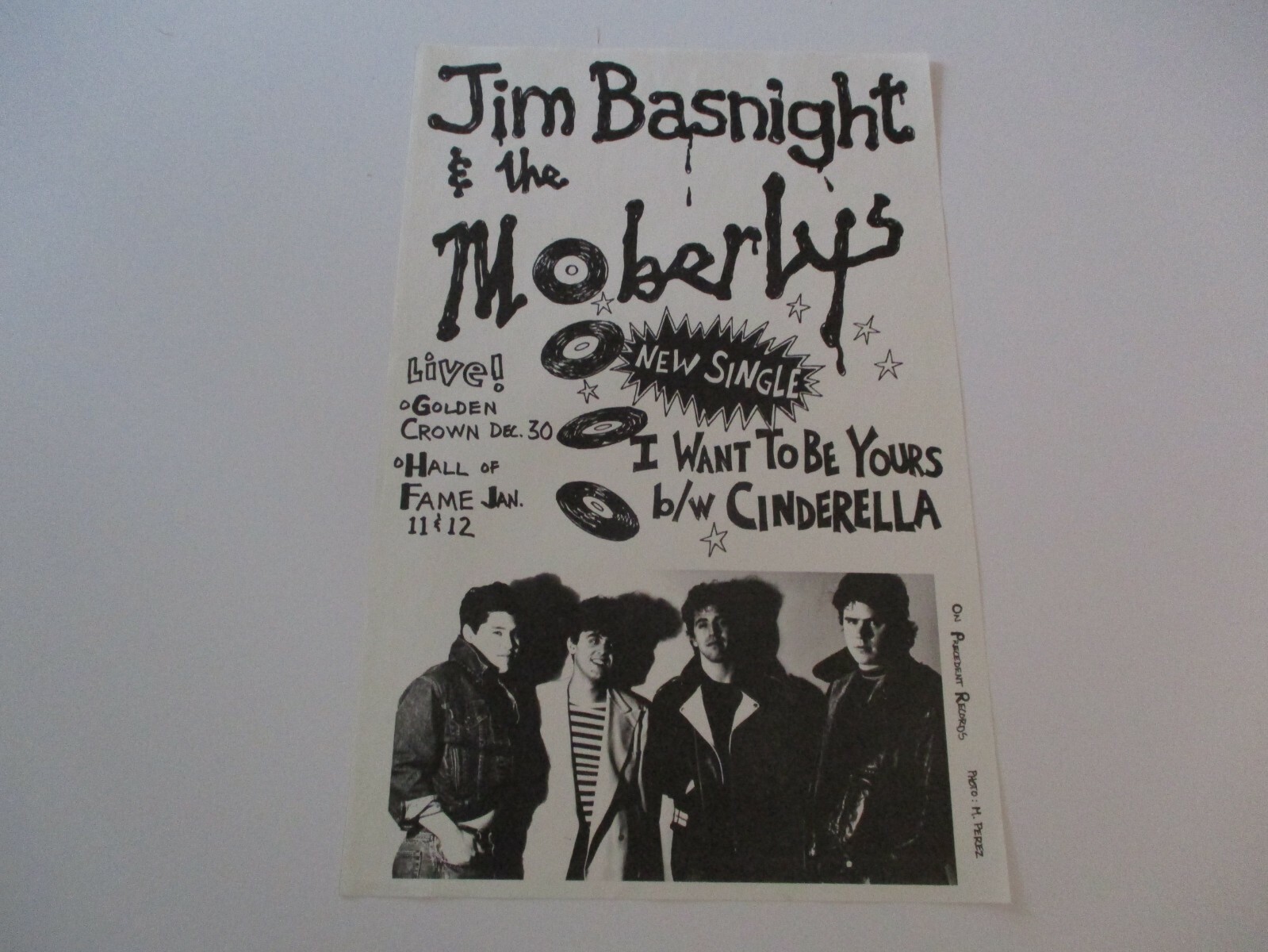 VINTAGE JIM BASNIGHT & MOBERLYS POSTER  RARE VINTAGE PROMO ROCK COLLECTION FOUND