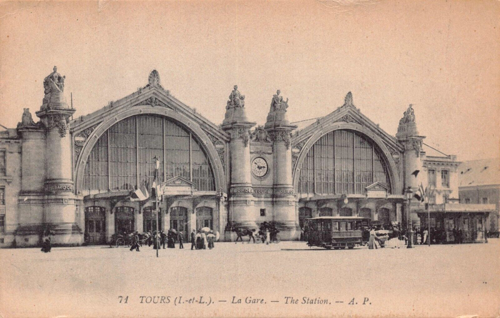 Tours La Gare Main Station For Tours Of Paris France Vintage Postcard CP373