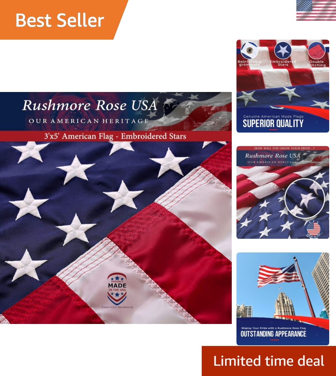 Vibrant 3X5 American Flag for Outdoor & Indoor - Crafted for the Patriotic Soul