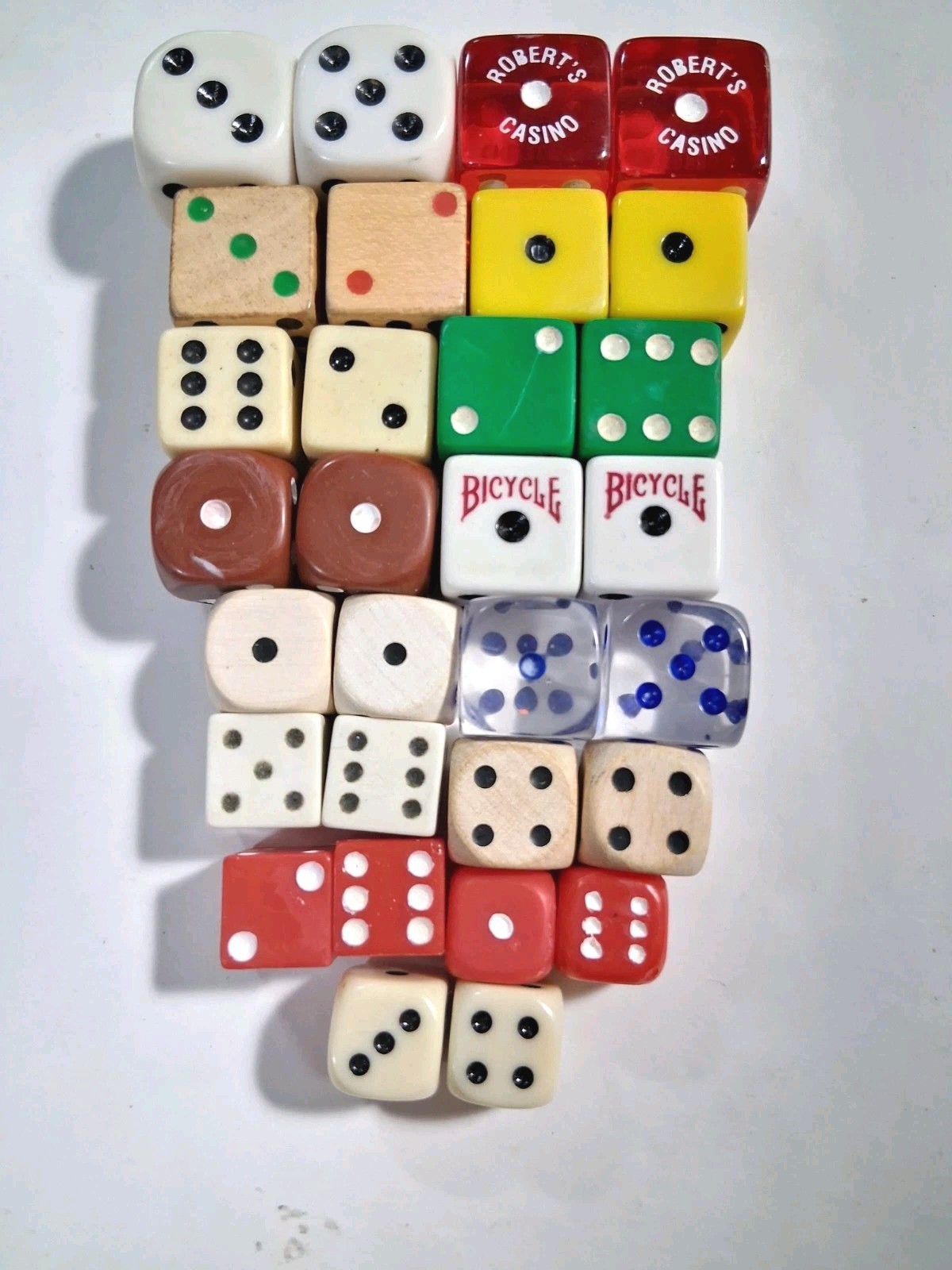 Vintage Dice Lot of 15 Pair Game Mixed 30 Pcs Bundle Game