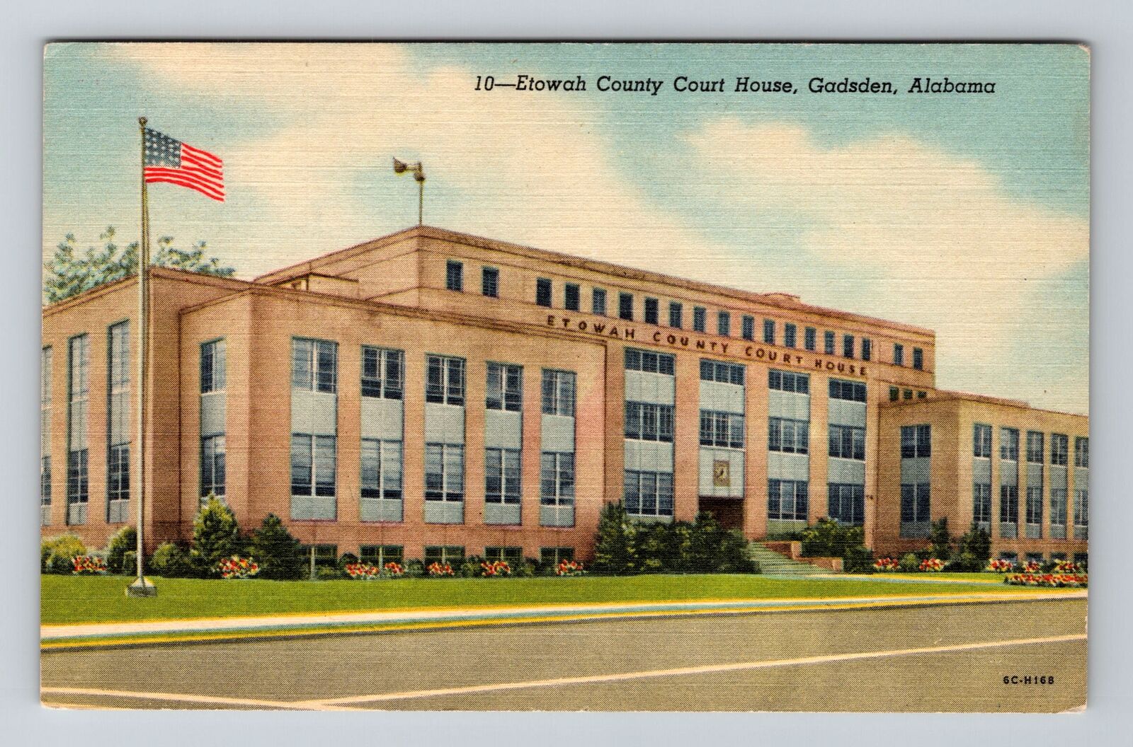 Gadsden AL-Alabama, Etowah County Court House, Antique Vintage Souvenir Postcard