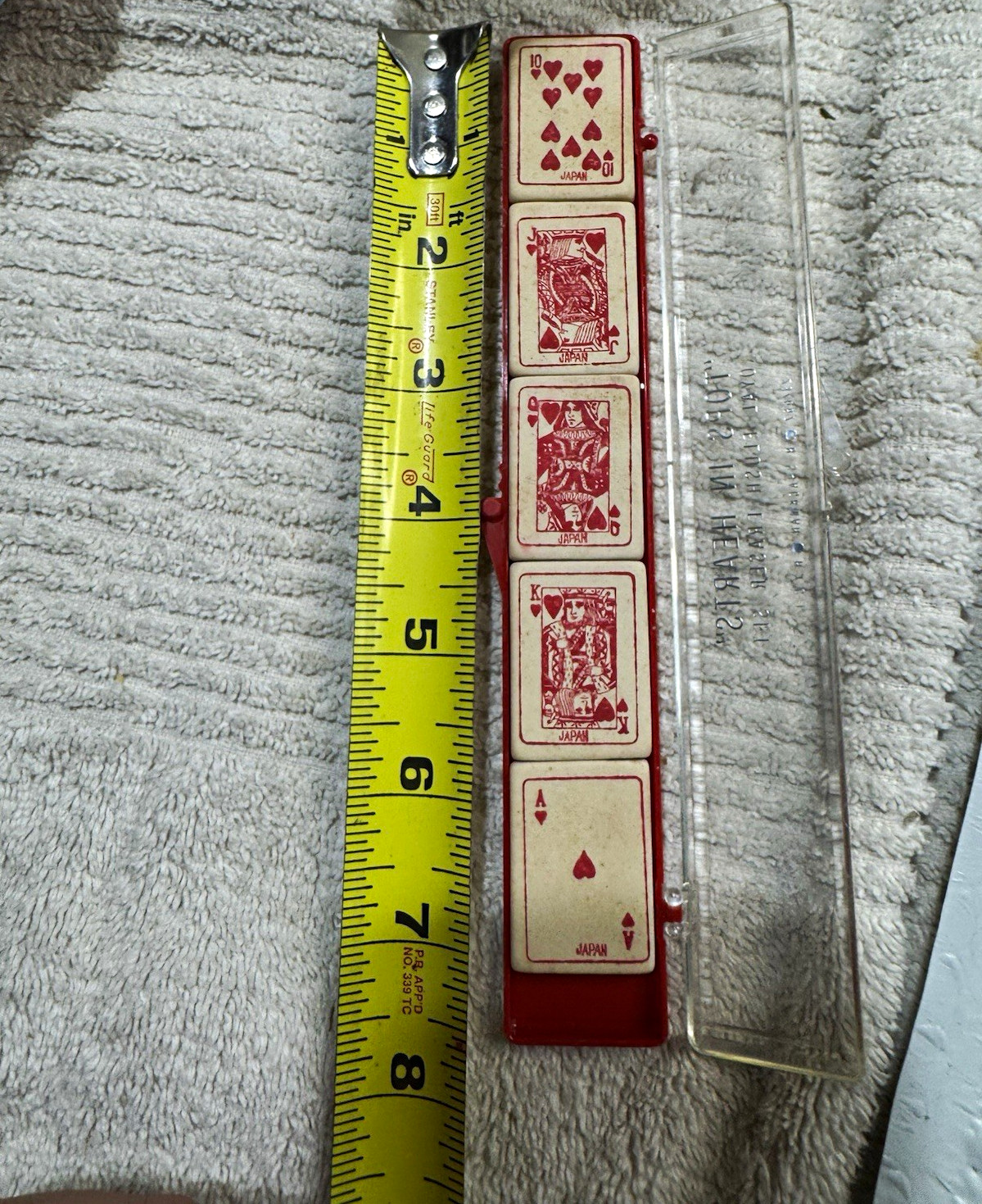 Vintage Shackman Japan Royal Flush Eraser Set 23/657 “Tops In Hearts”1970s Retro