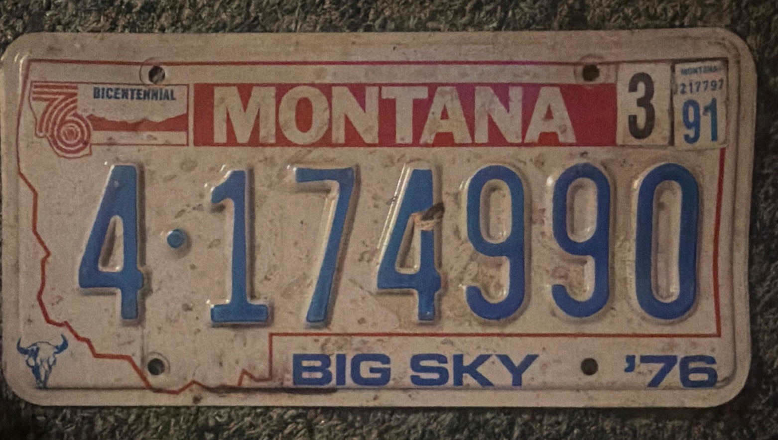 Montana BIG SKY \'76 License Plate Original Vintage