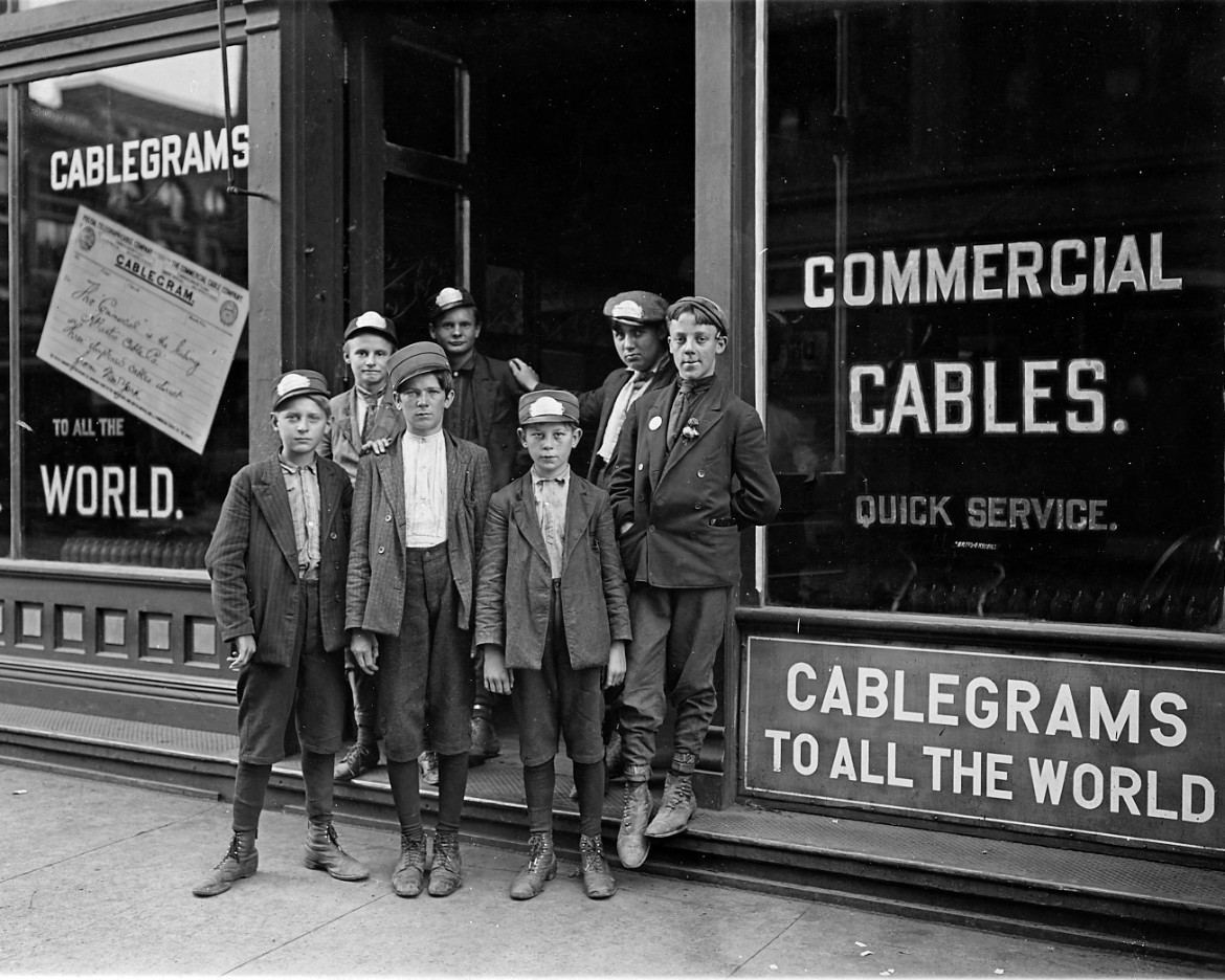 Postal Telegraph Cablegram Messenger Boys 1908 Indianapolis Indiana 8x10 photo
