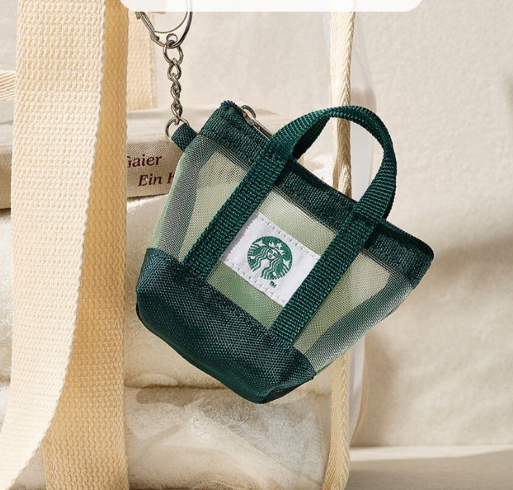 Starbucks Mesh Mini Bag Keyring Keychain Charm Bearista Collectible Gift Cute Starbucks Mesh Mini Bag Keyring Keychain Charm Bearista Collectible Gift Cute