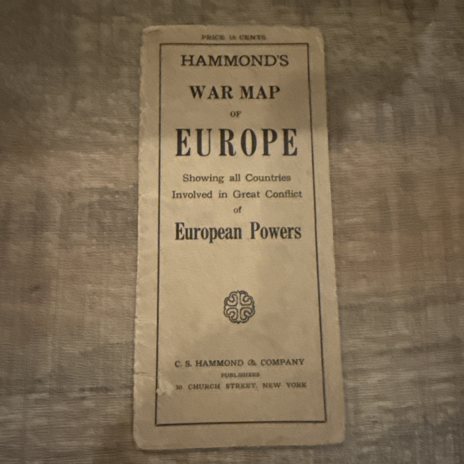 1914 Hammond War Map of Europe World War I World War I WW1 Vintage Map