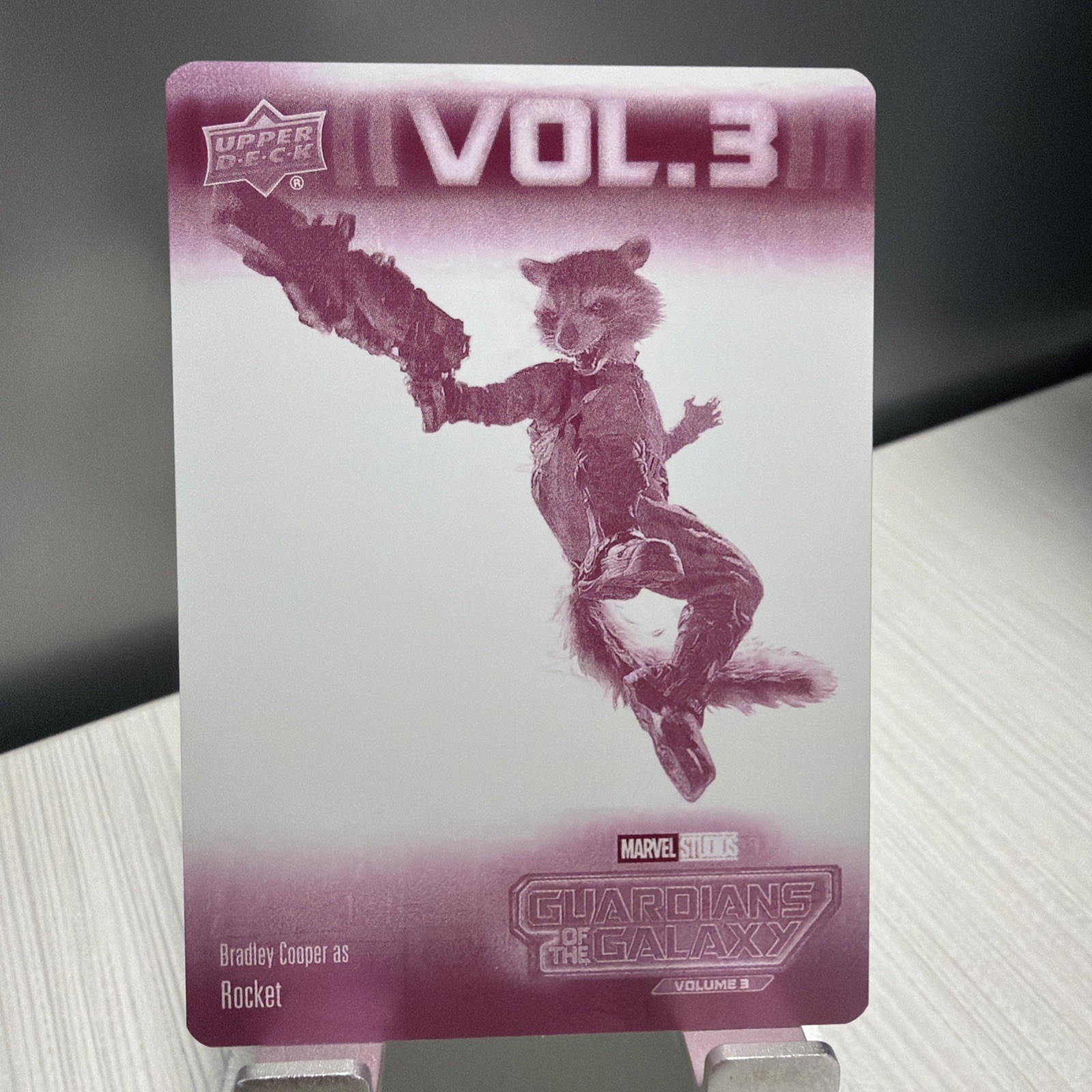 2024 UD Guardians Of The Galaxy Vol.3 Rocket Raccoon Magenta Print Plate 1/1