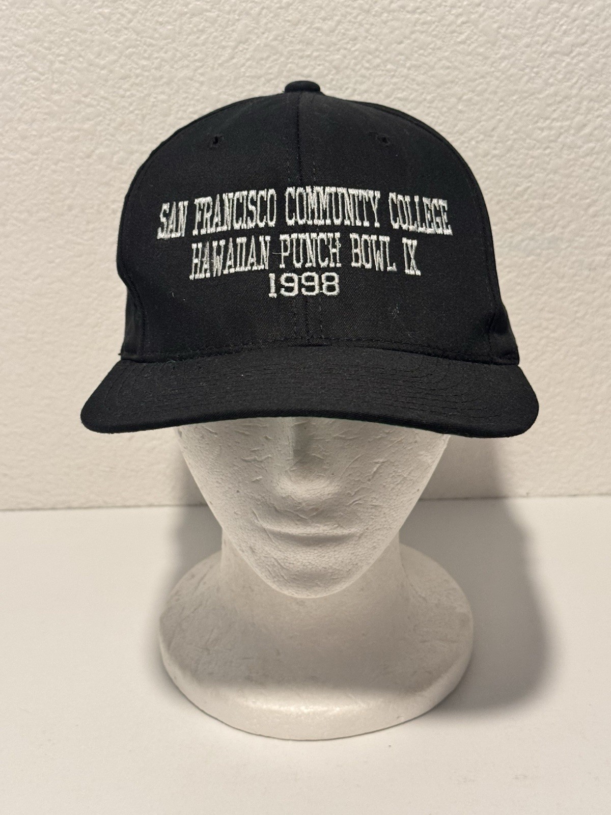 VTG San Francisco City College Hat Cap Hawaiian Punch Bowl IX 1998 Snapback Blk