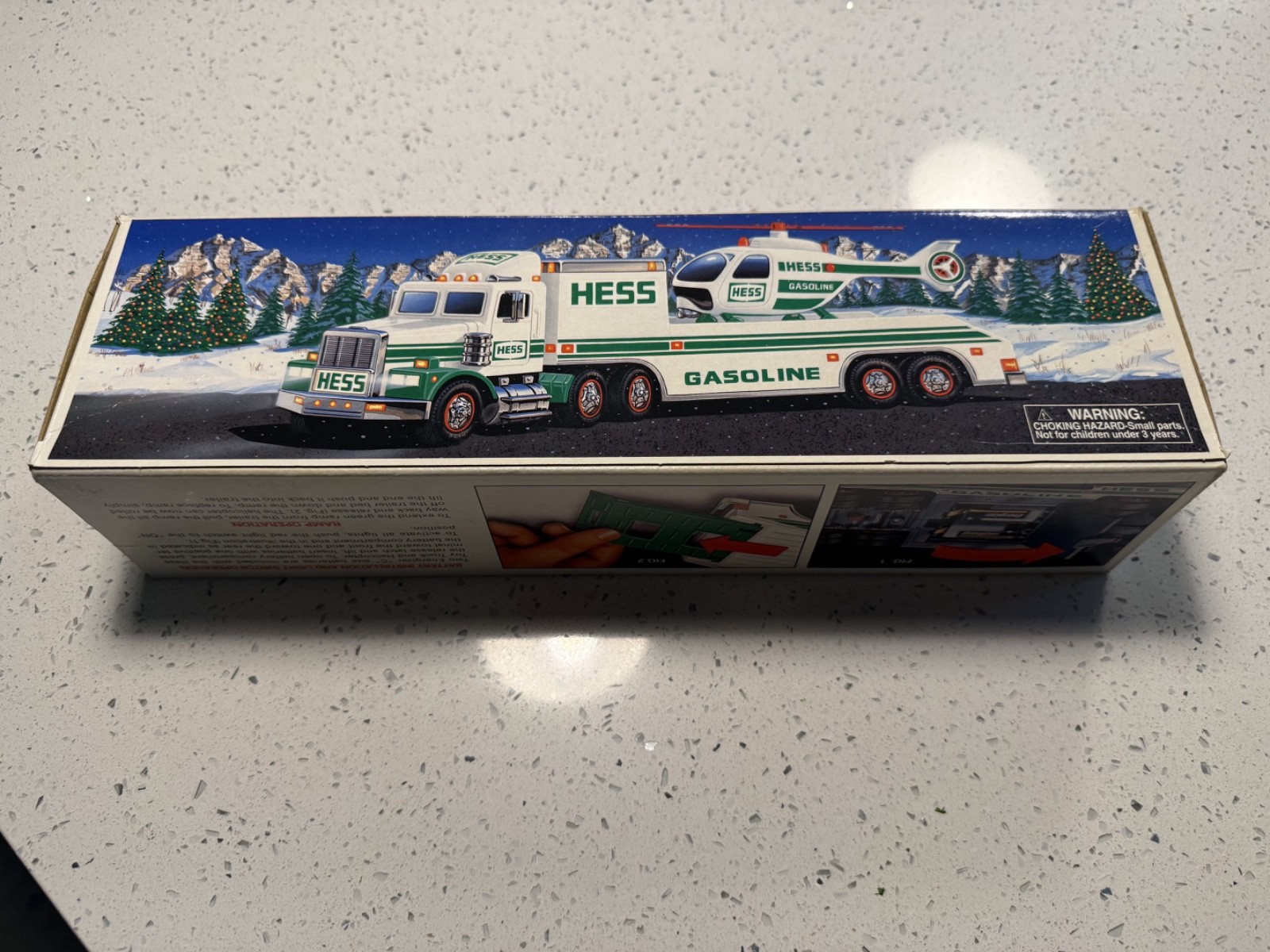 1995 Hess Toy Truck & Helicopter — Vintage Christmas Collectible — TESTED & WORK