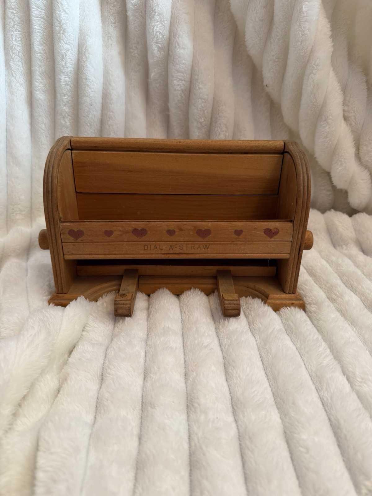 Vintage Dial A Straw Vintage Dial-A-Pick Co Wooden Straw Dispenser