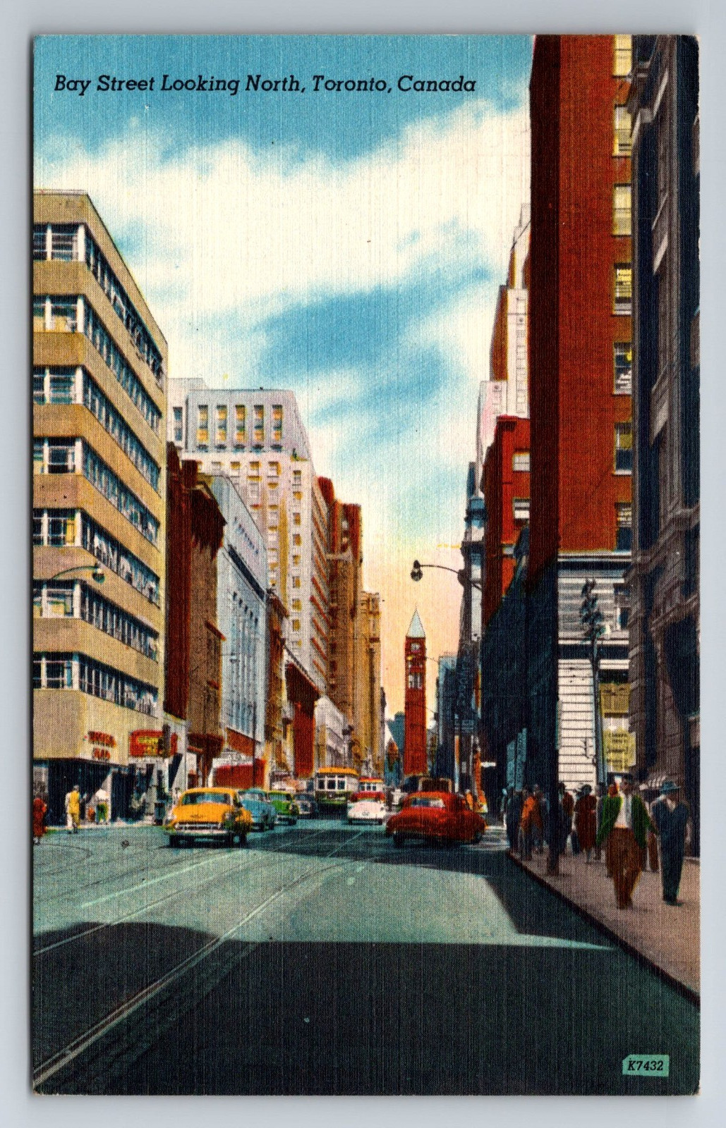 Canada, Toronto, Bay Street, Old Taxi, Cars, People, Vintage Postcard Canada, Toronto, Bay Street, Old Taxi, Cars, People, Vintage Postcard