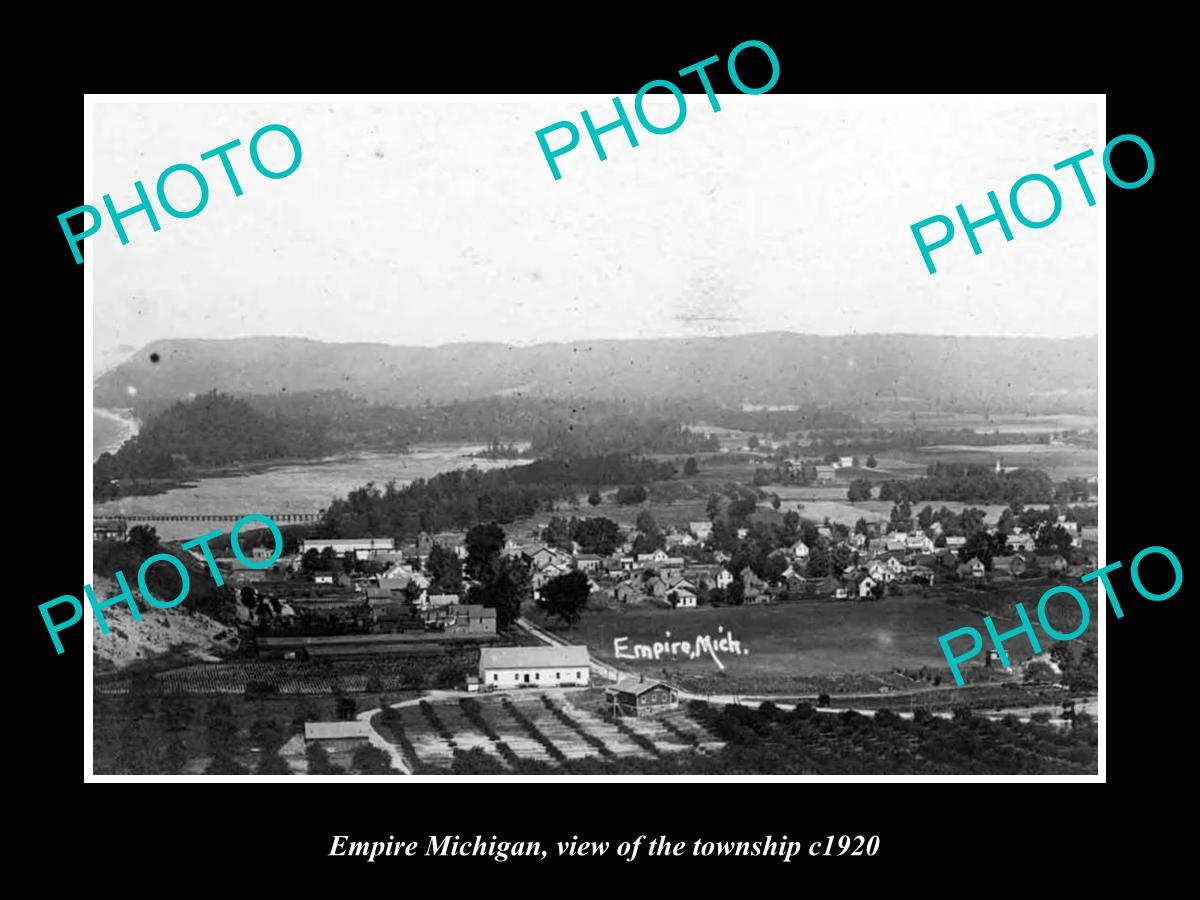 OLD LARGE HISTORIC PHOTO OF EMPIRE MICHIGAN VIEW OF THE TOWNSHIP c1920