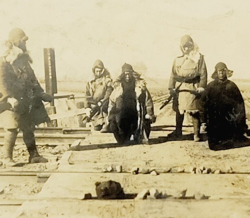 c1935 Original Japanese Army Photo Captured Bandits Anshan Manchuria China