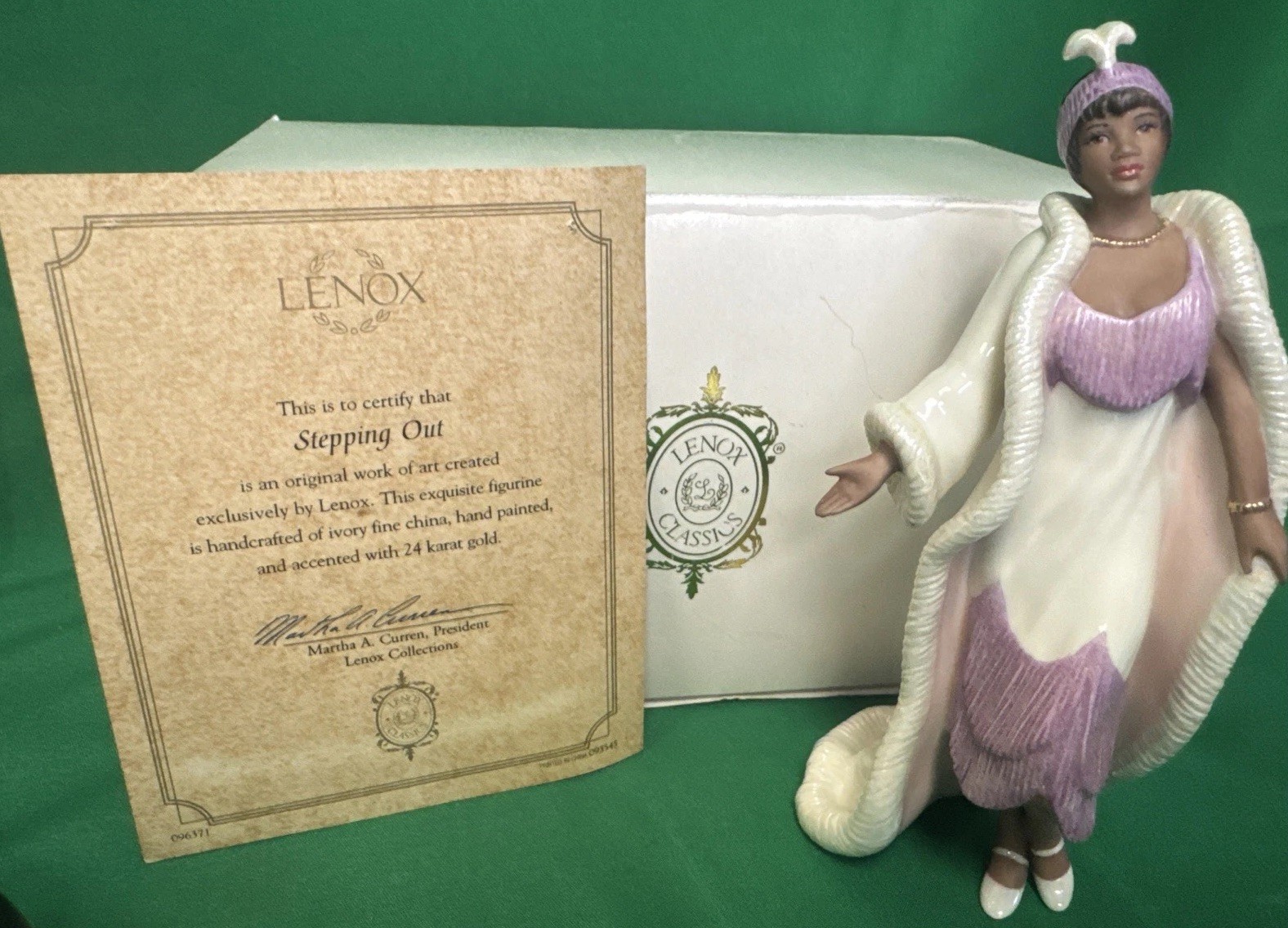 LENOX STEPPING OUT 20's fashion figurine African American -- NEW in BOX with COA