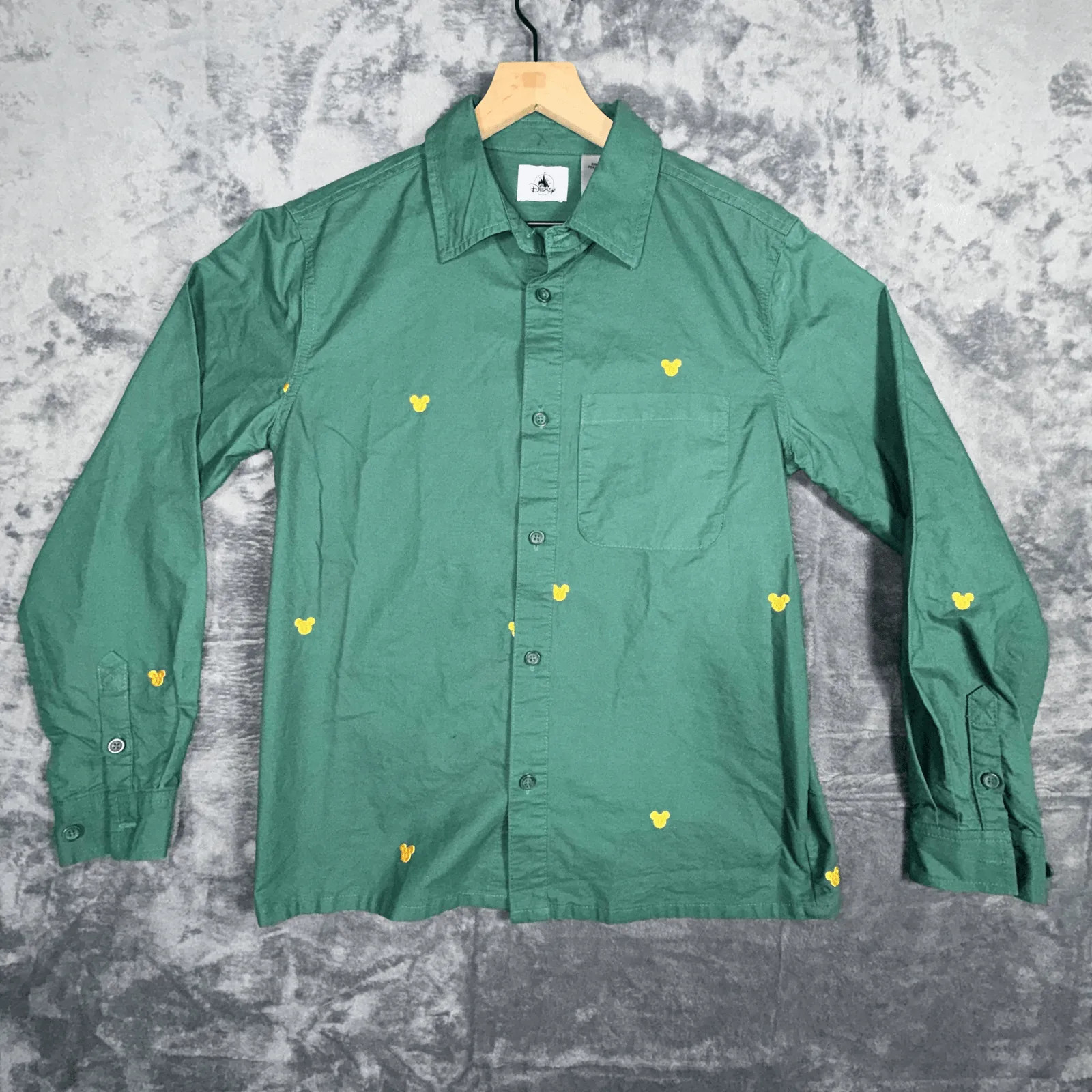 Disney Men\'s Green Shirt Size S Vintage Style Cute Mickey Mouse Print